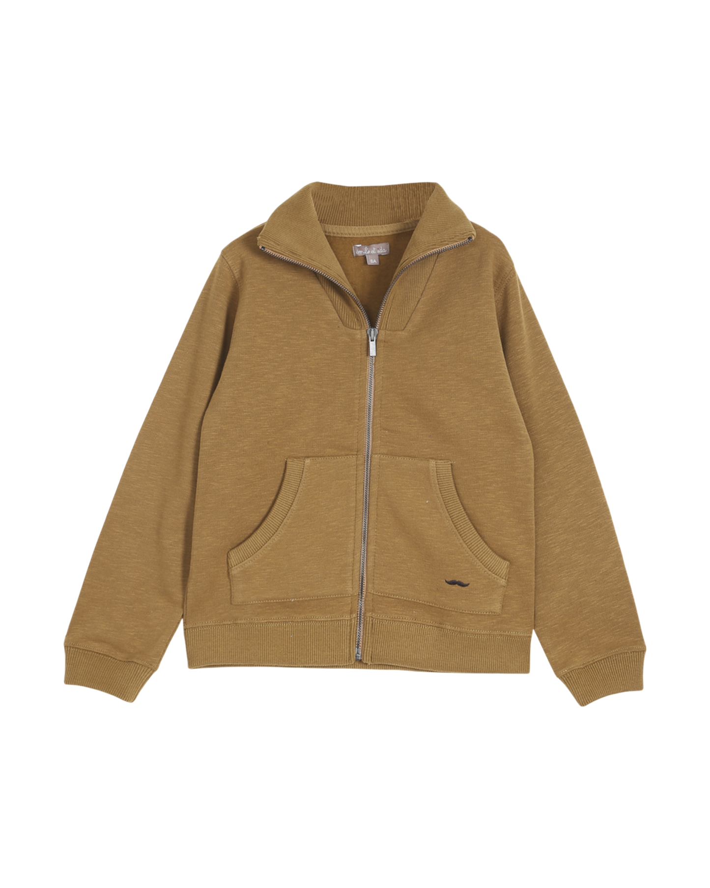 Sweat col camionneur zippé écorce