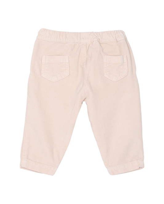 Pantalon fille en velours ras coquille