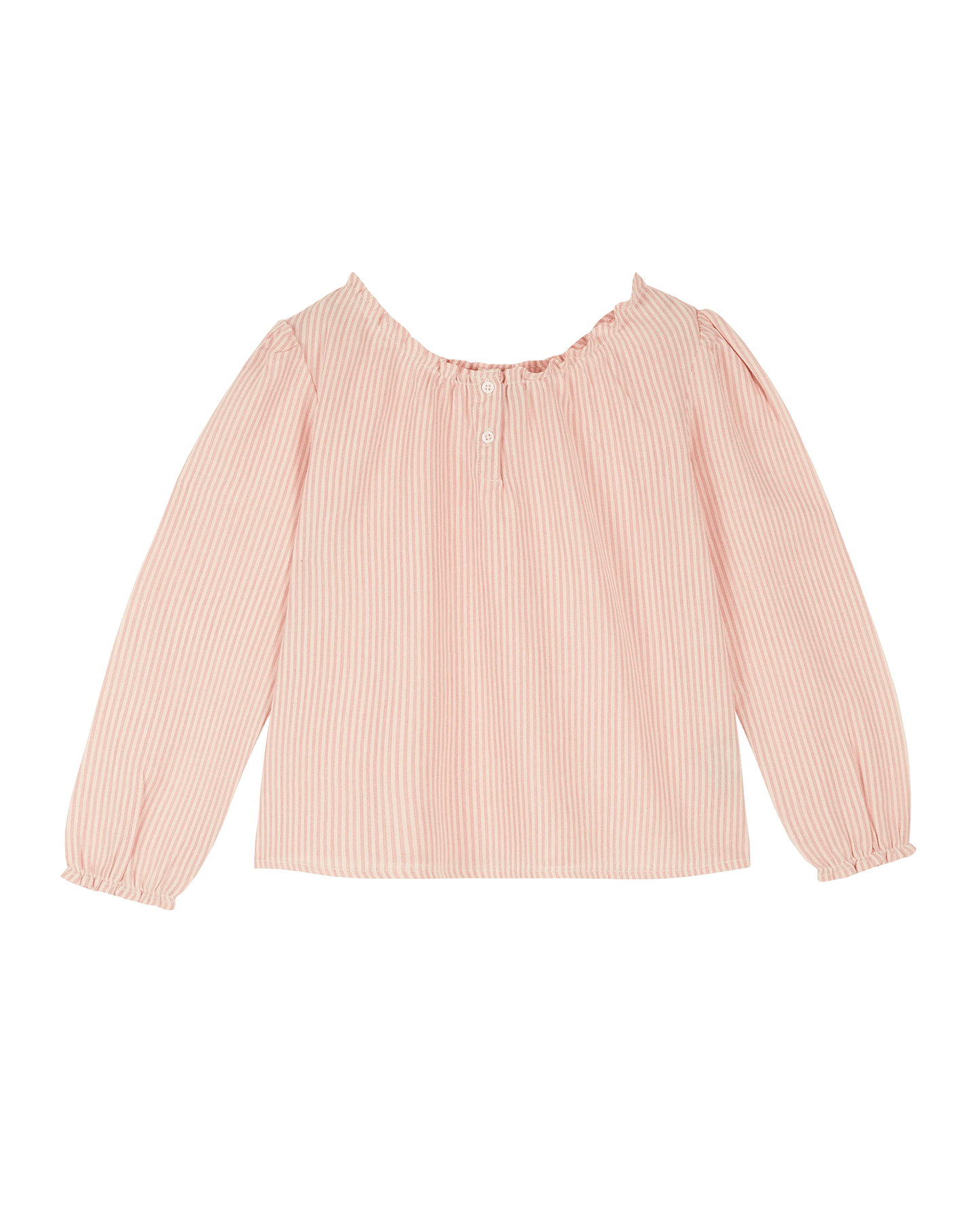 Blouse coton rayure rose