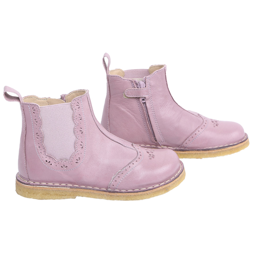 Boots en cuir violet