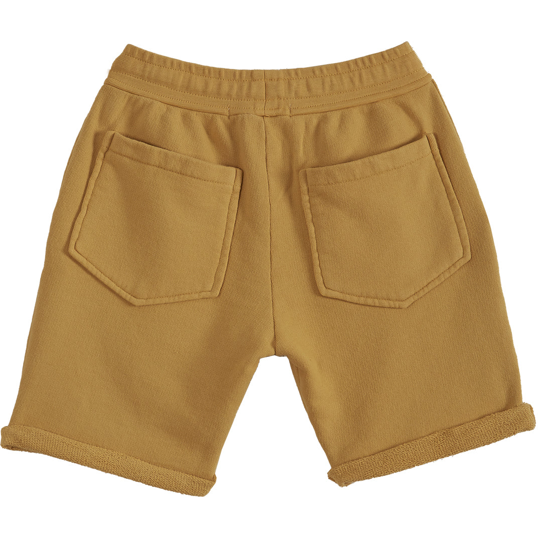 Bermuda coton bio molletonné jaune