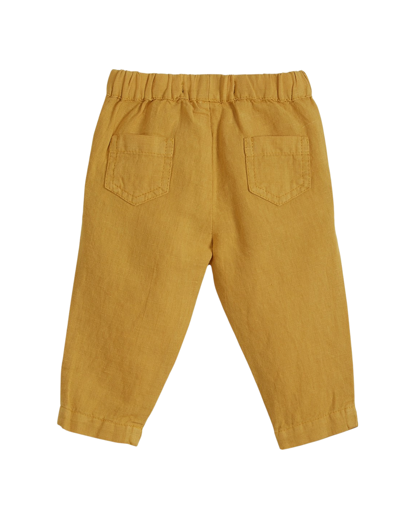 Pantalon lin et coton jaune