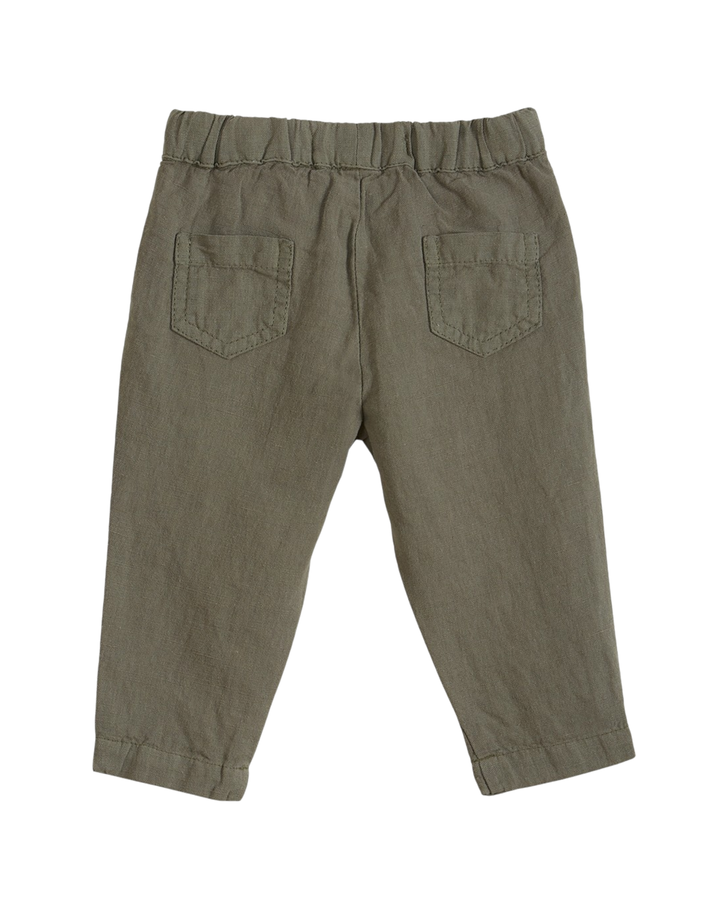Pantalon lin et coton vert