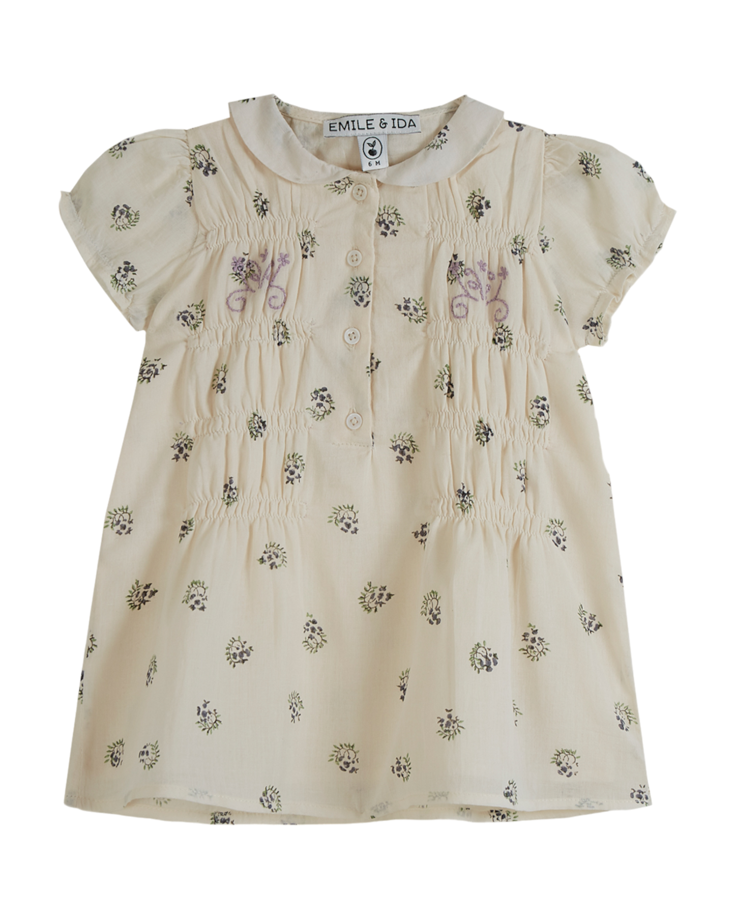Robe voile de coton "groseille" écru