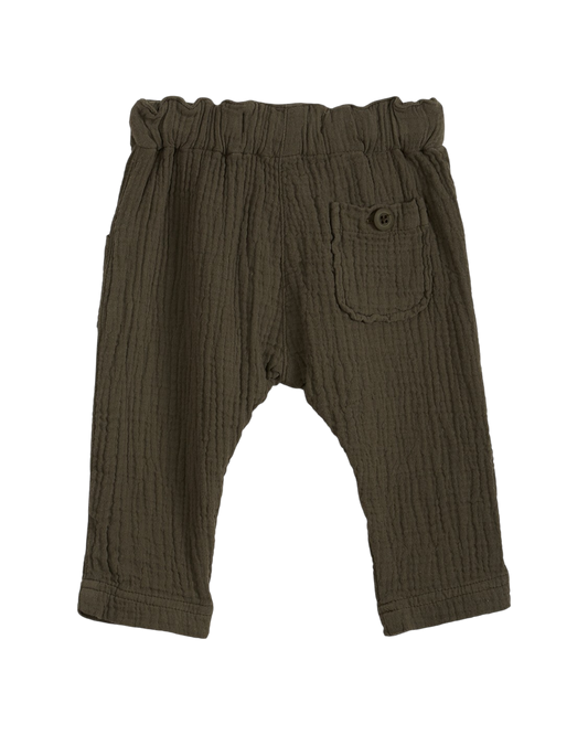 Pantalon double gaze de coton kaki