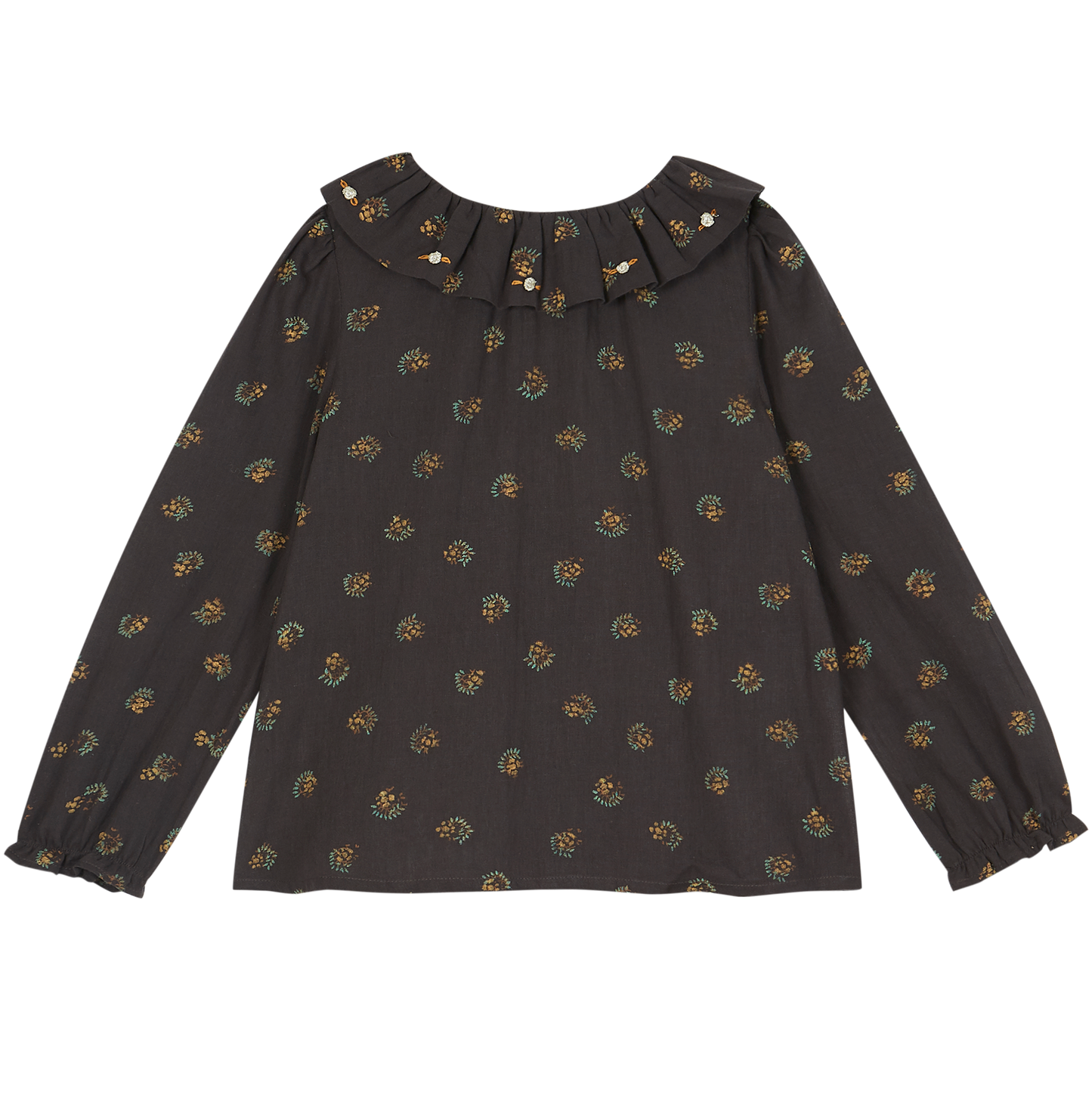Blouse voile de coton bitume groseille