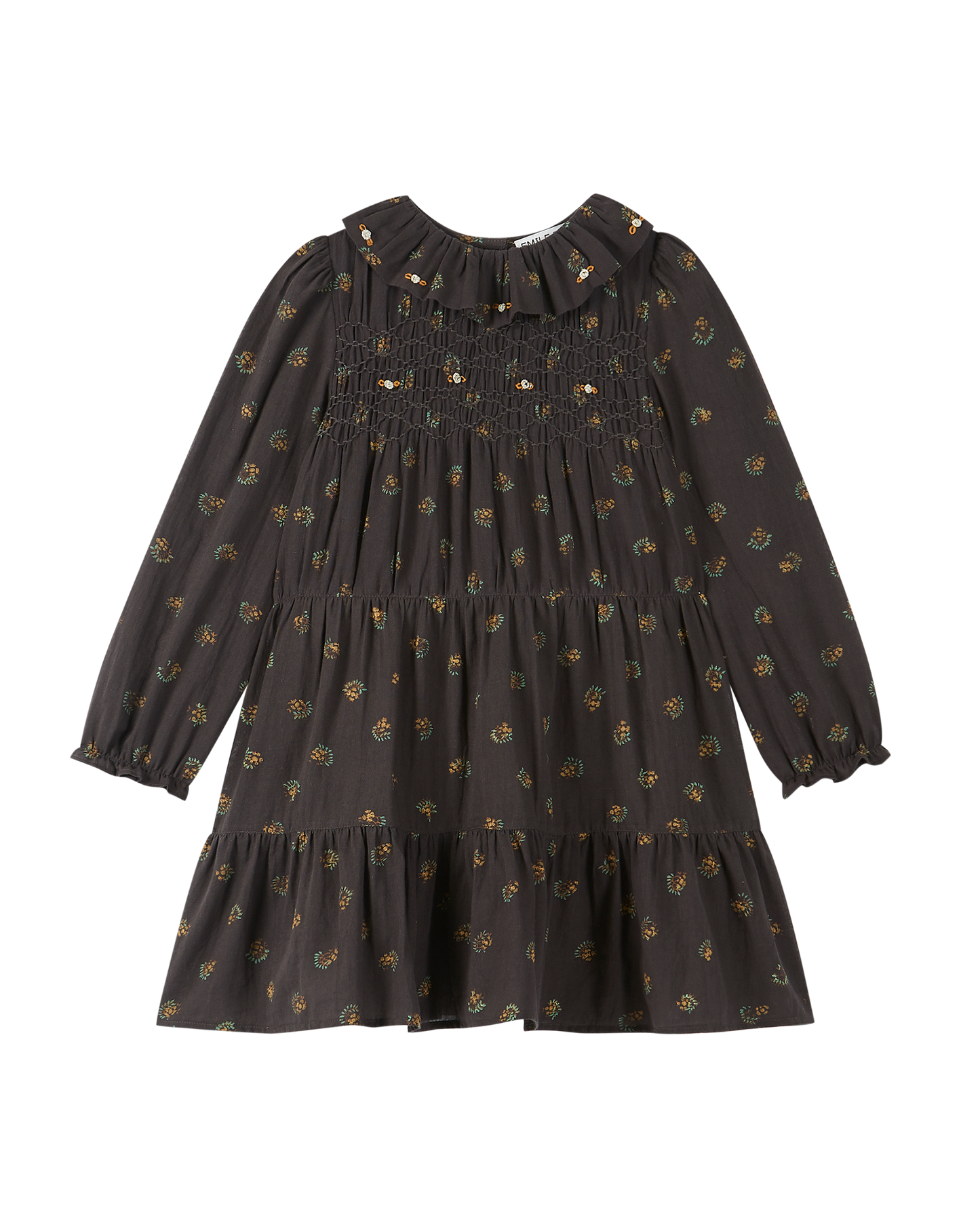Robe à étages coton bitume groseille
