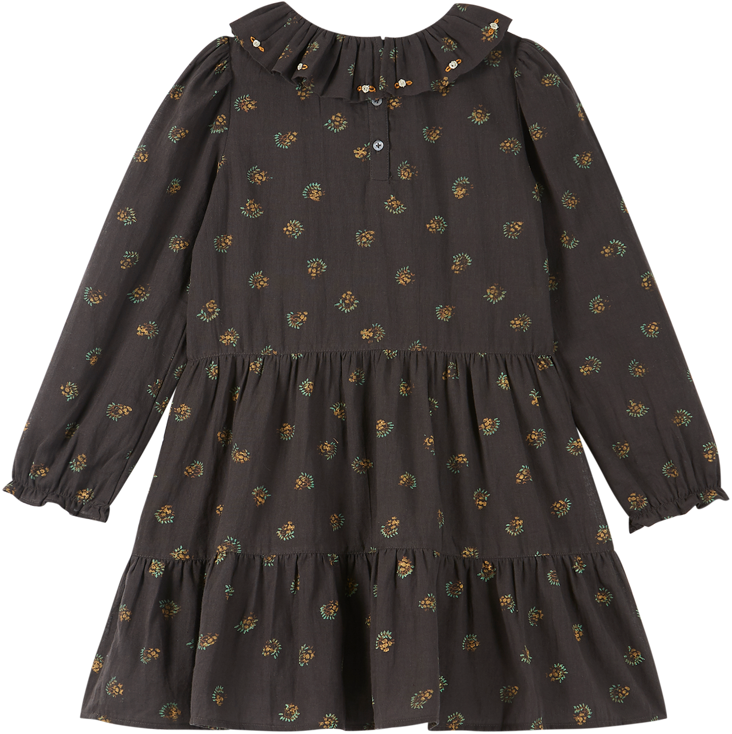 Robe à étages coton bitume groseille