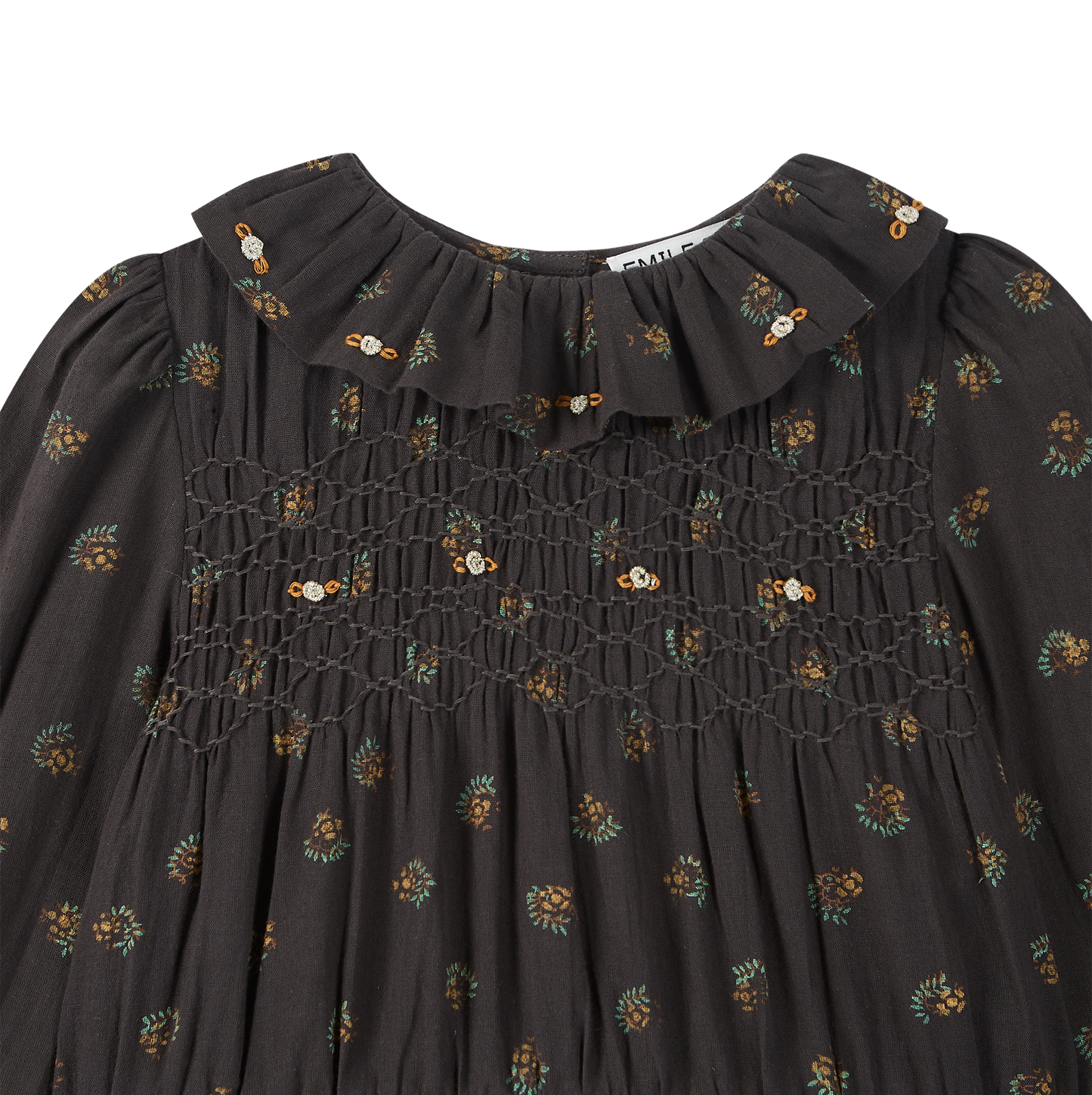 Robe à étages coton bitume groseille