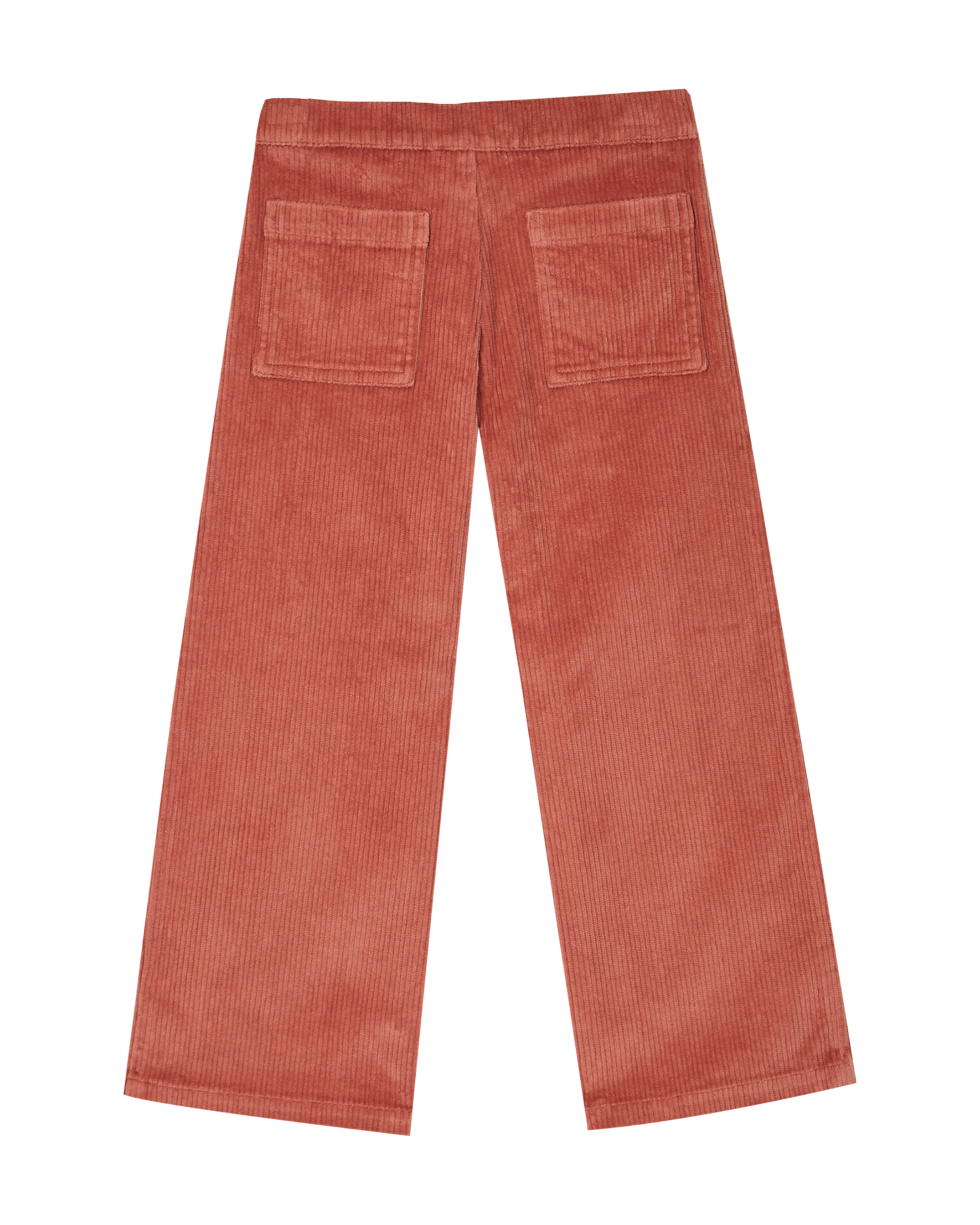 Pantalon poches fleurs velours tomette