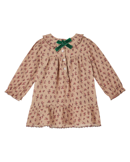 Robe voile de coton fleurette rose