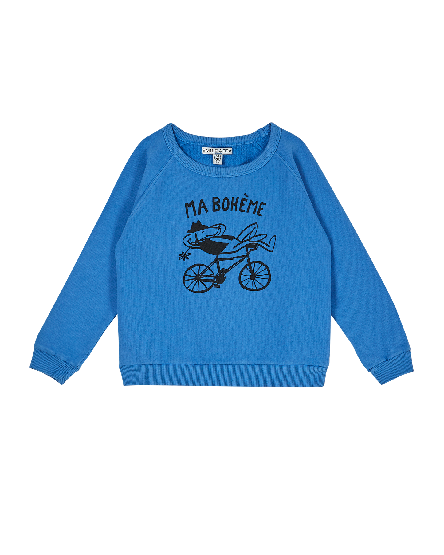 Sweatshirt coton molletonné outremer "ma bohème"