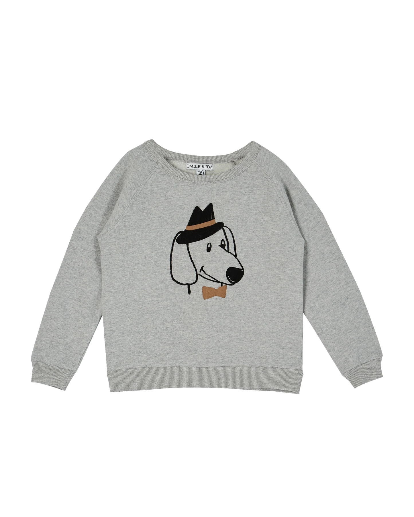 Sweatshirt chien gris chiné