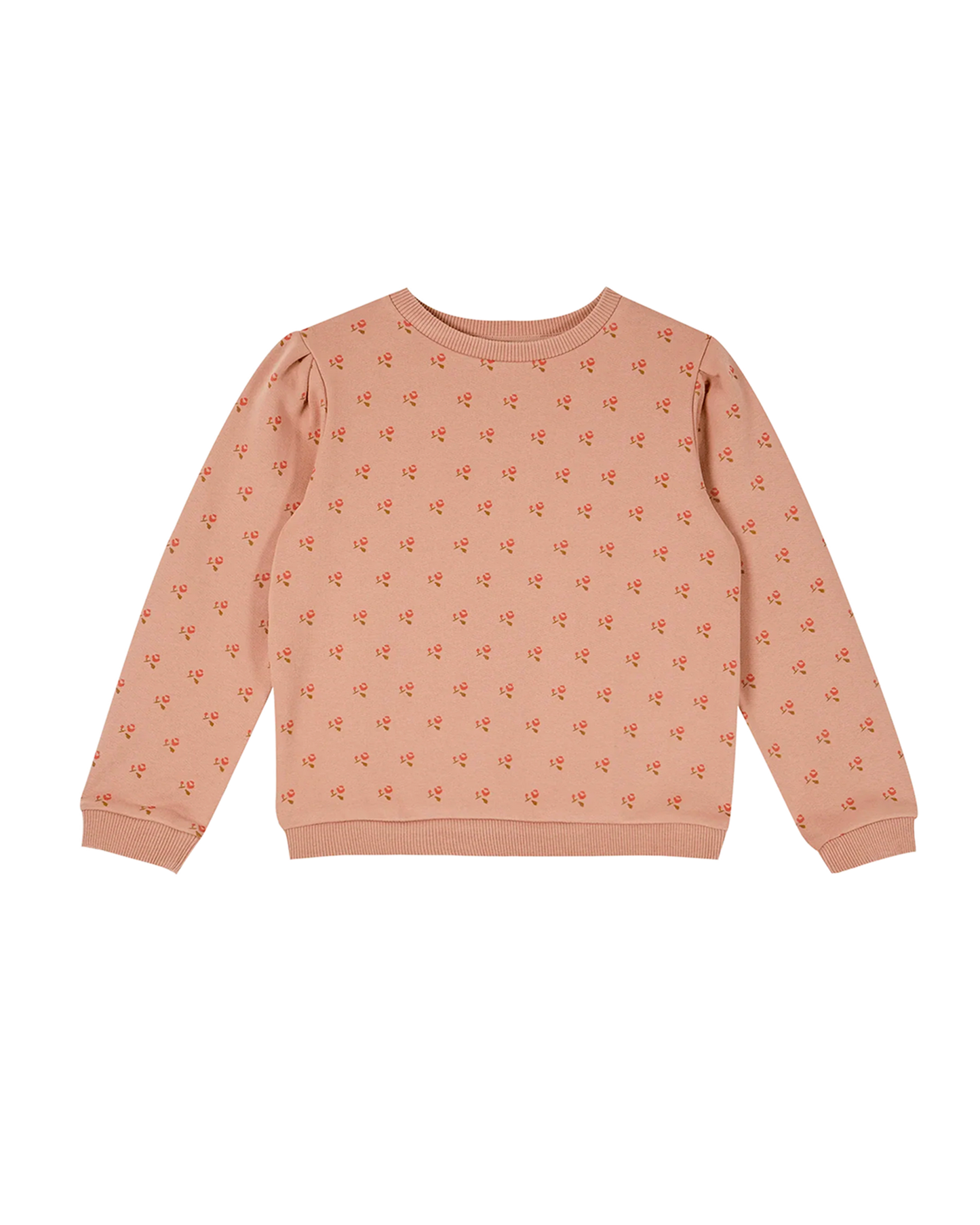 Sweatshirt jersey bio molletonné terracotta azalée
