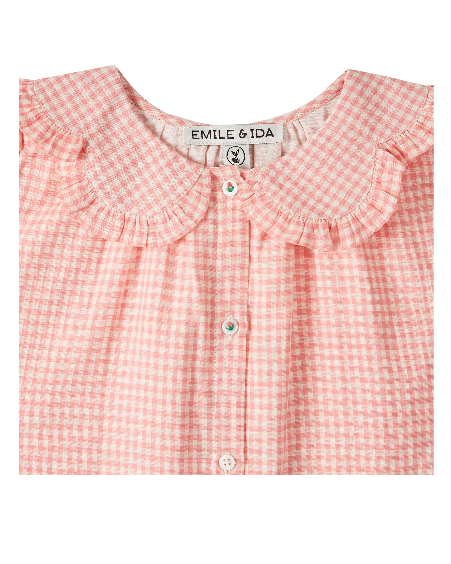 Blouse coton vichy rose