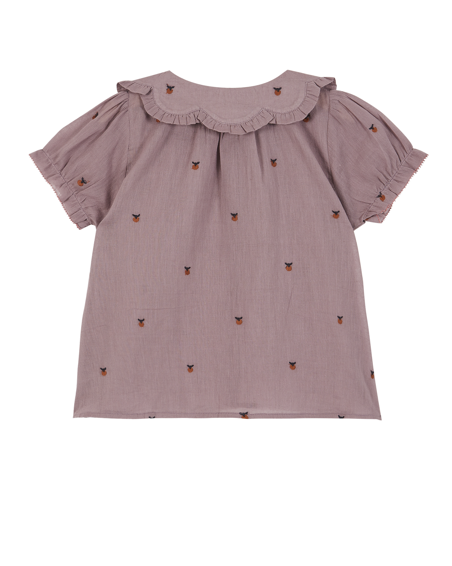 Blouse coton violine pommette