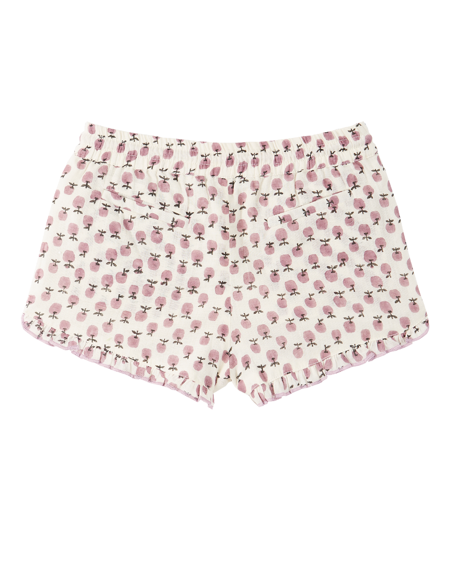 Short coton écru granny violet