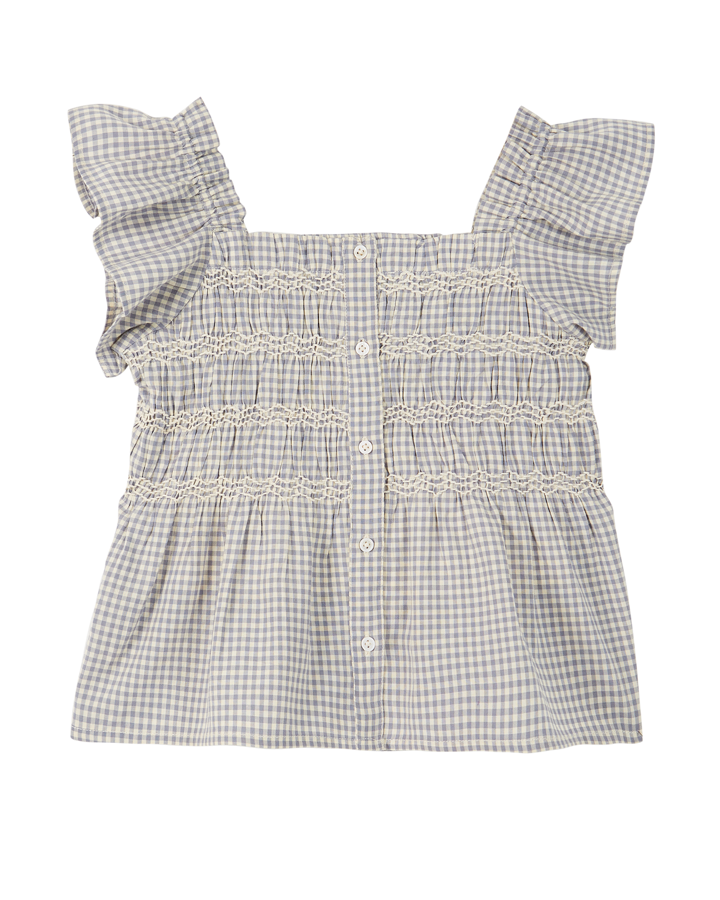 Top coton vichy bleu
