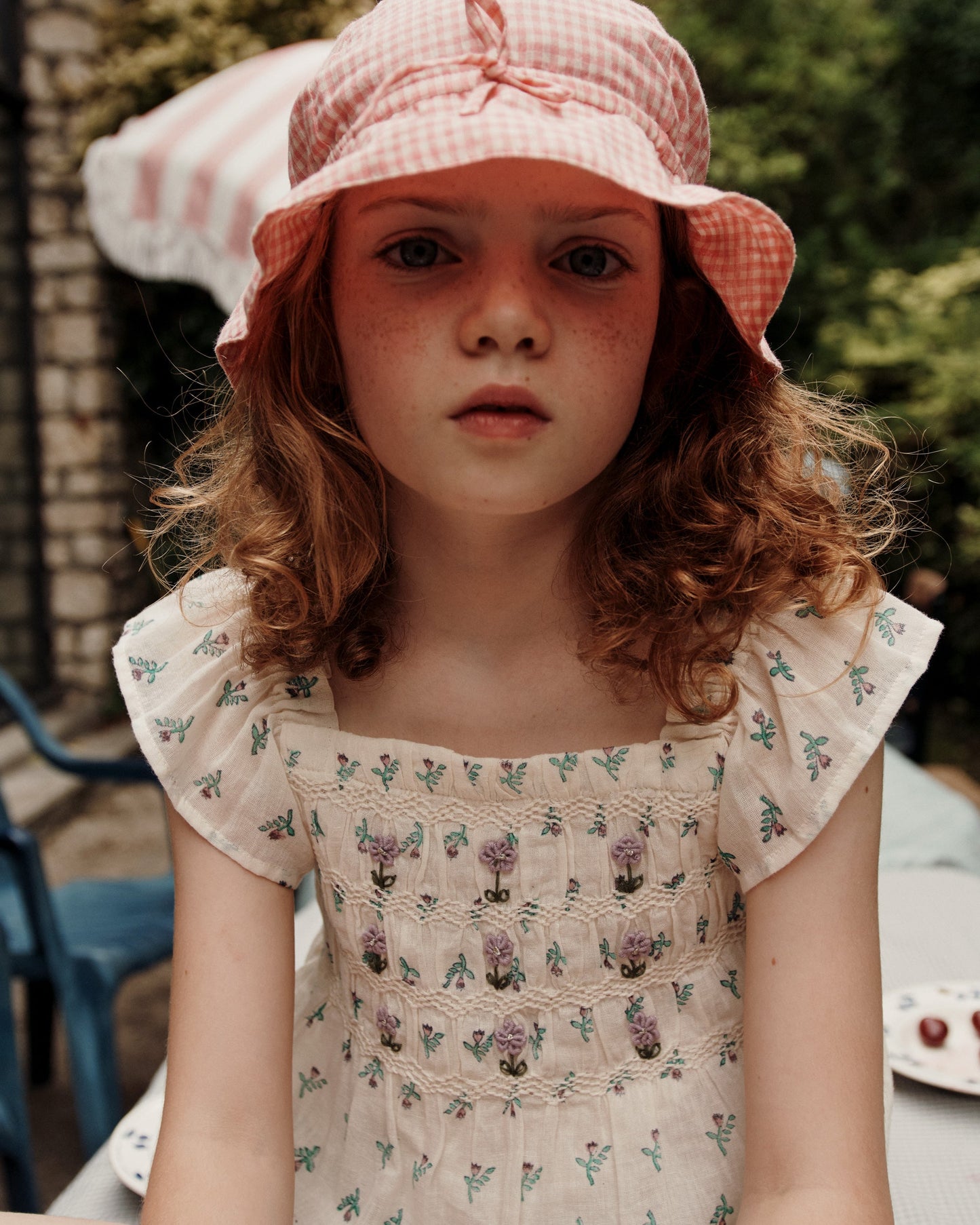 Blouse coton écru jonquille violet