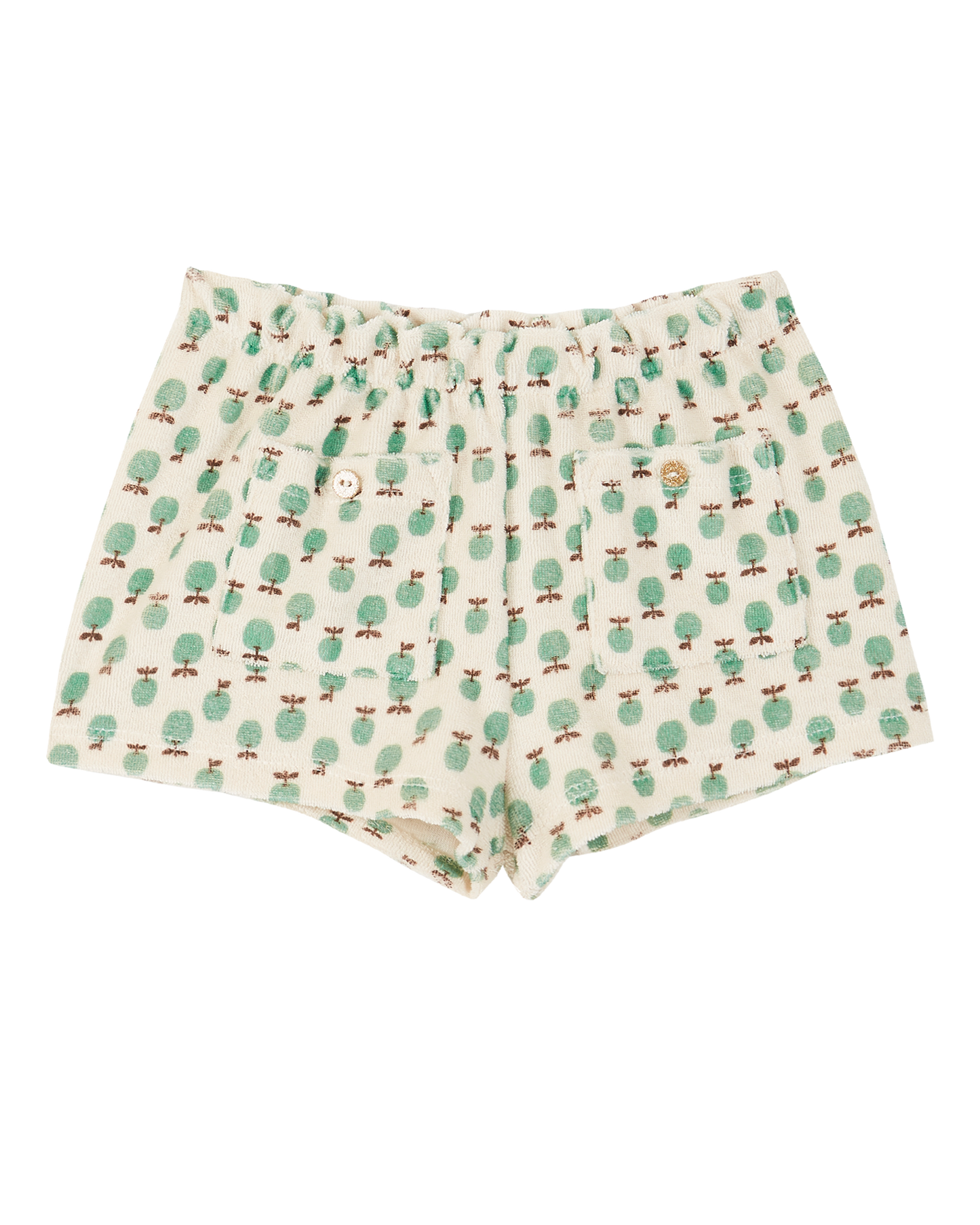 Short éponge écru granny vert