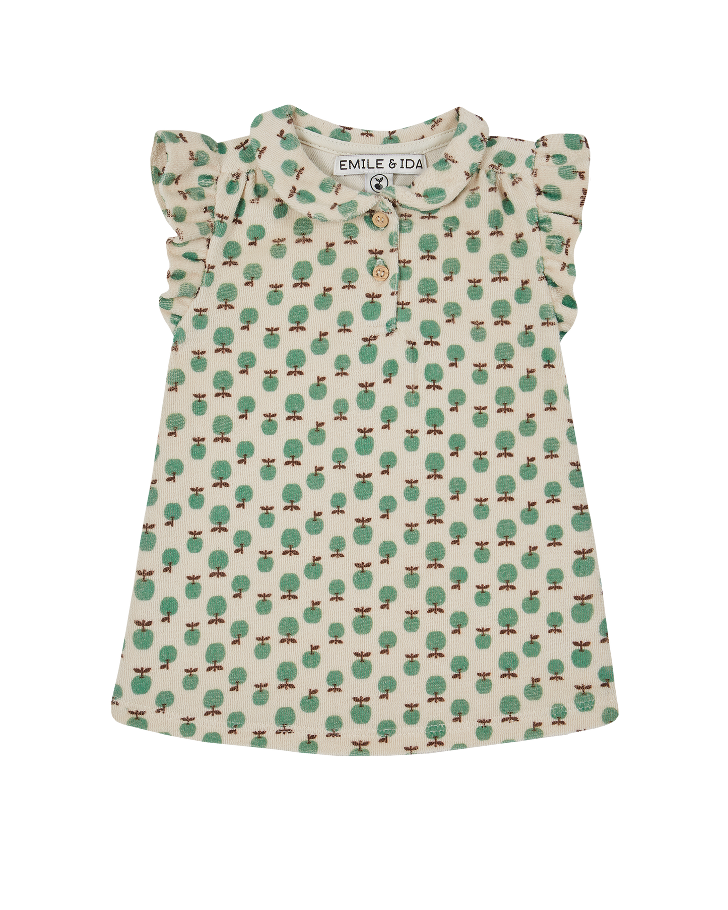 Robe éponge écru granny vert