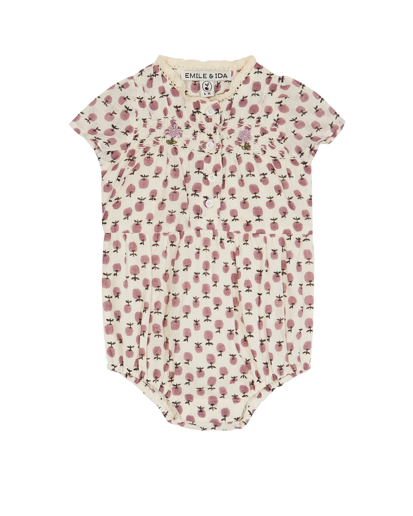 Combibloomer coton écru granny violet