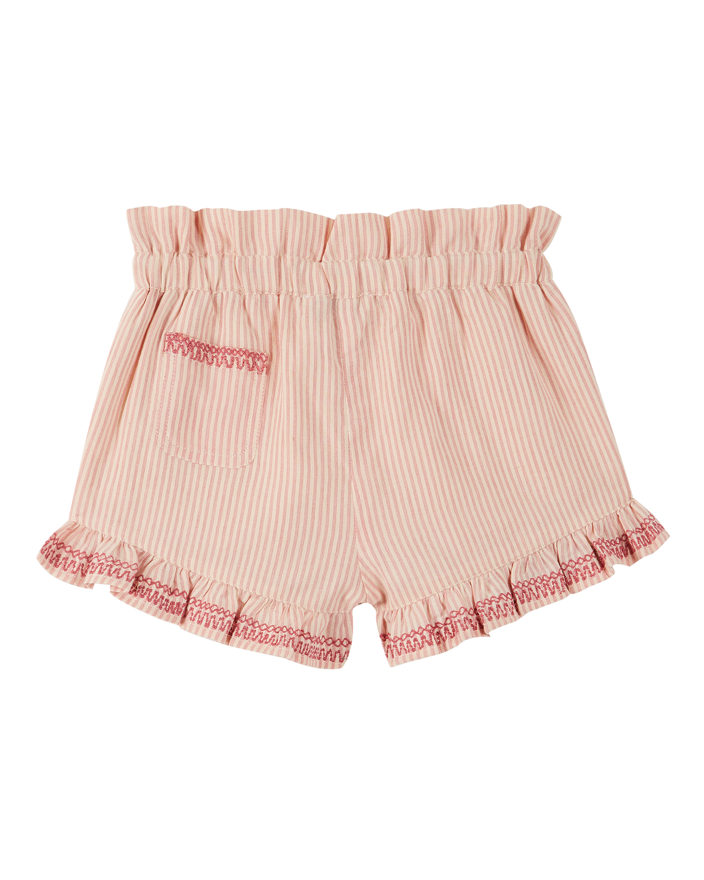 Short coton rayure rose