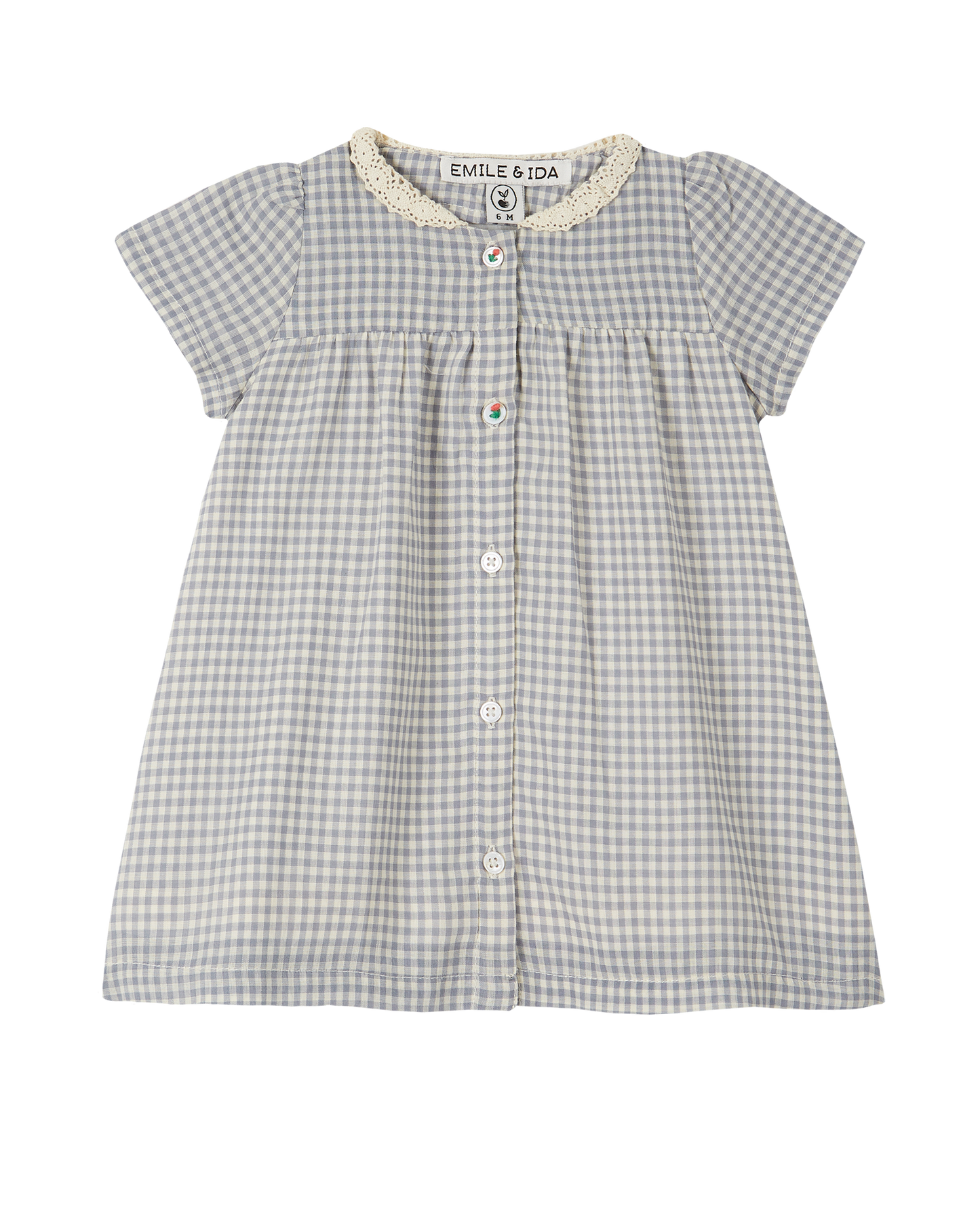 Robe coton vichy bleu
