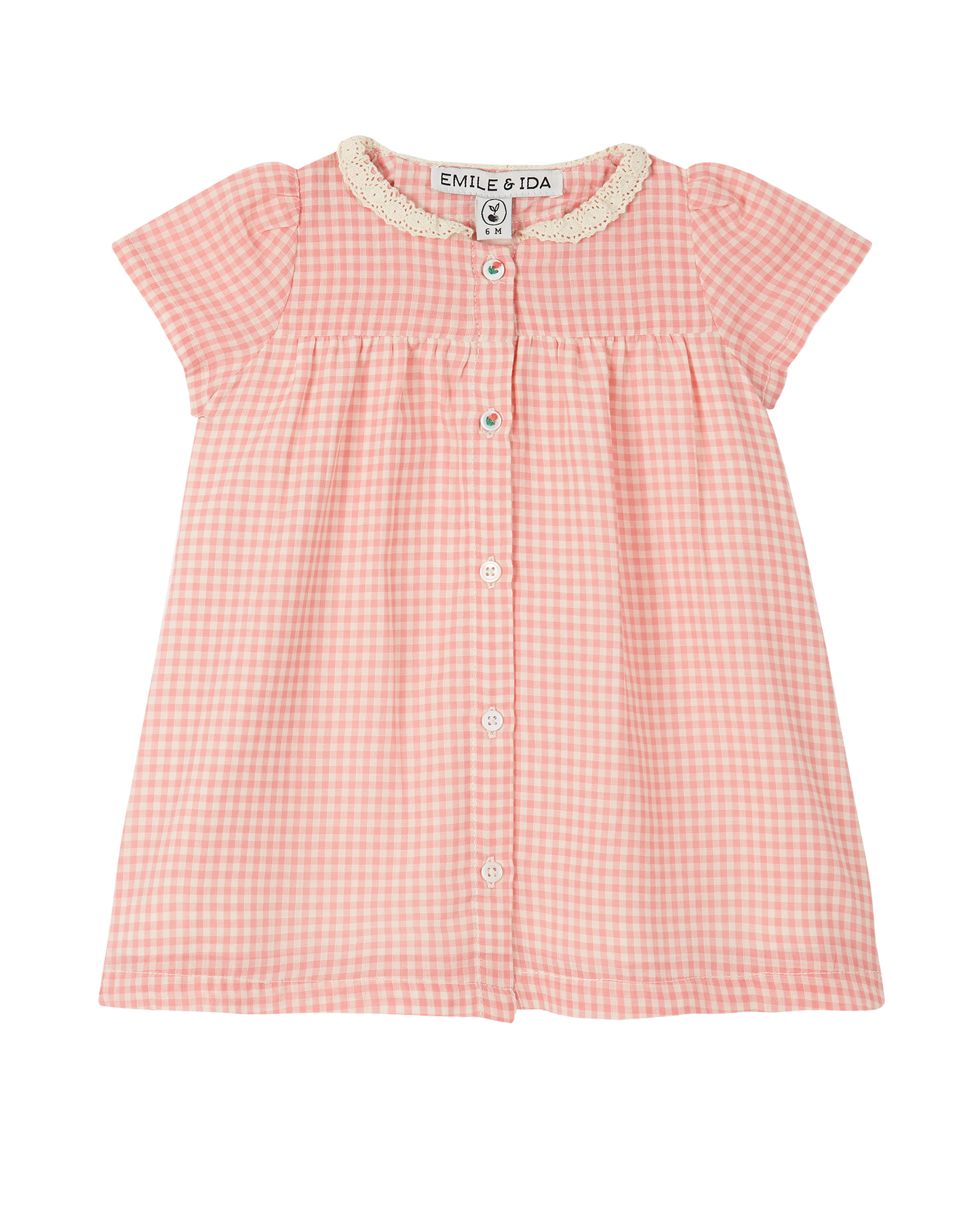 Robe coton vichy rose