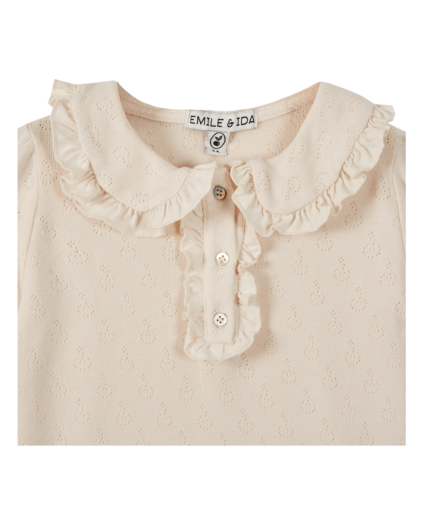 Polo coton modal ajouré écru