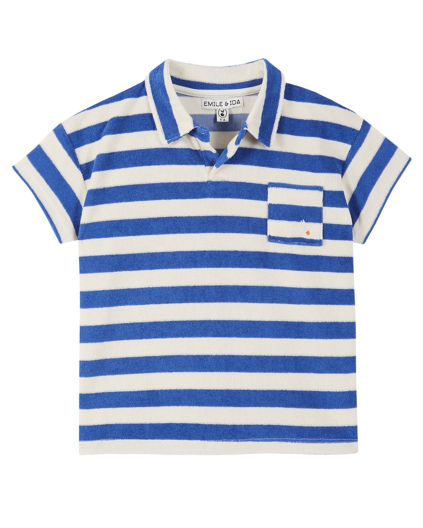 Polo éponge rayé céleste