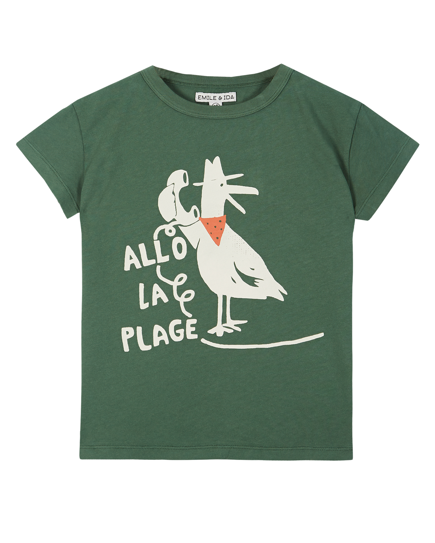 Tee-shirt coton bio bouteille "Allo la plage"