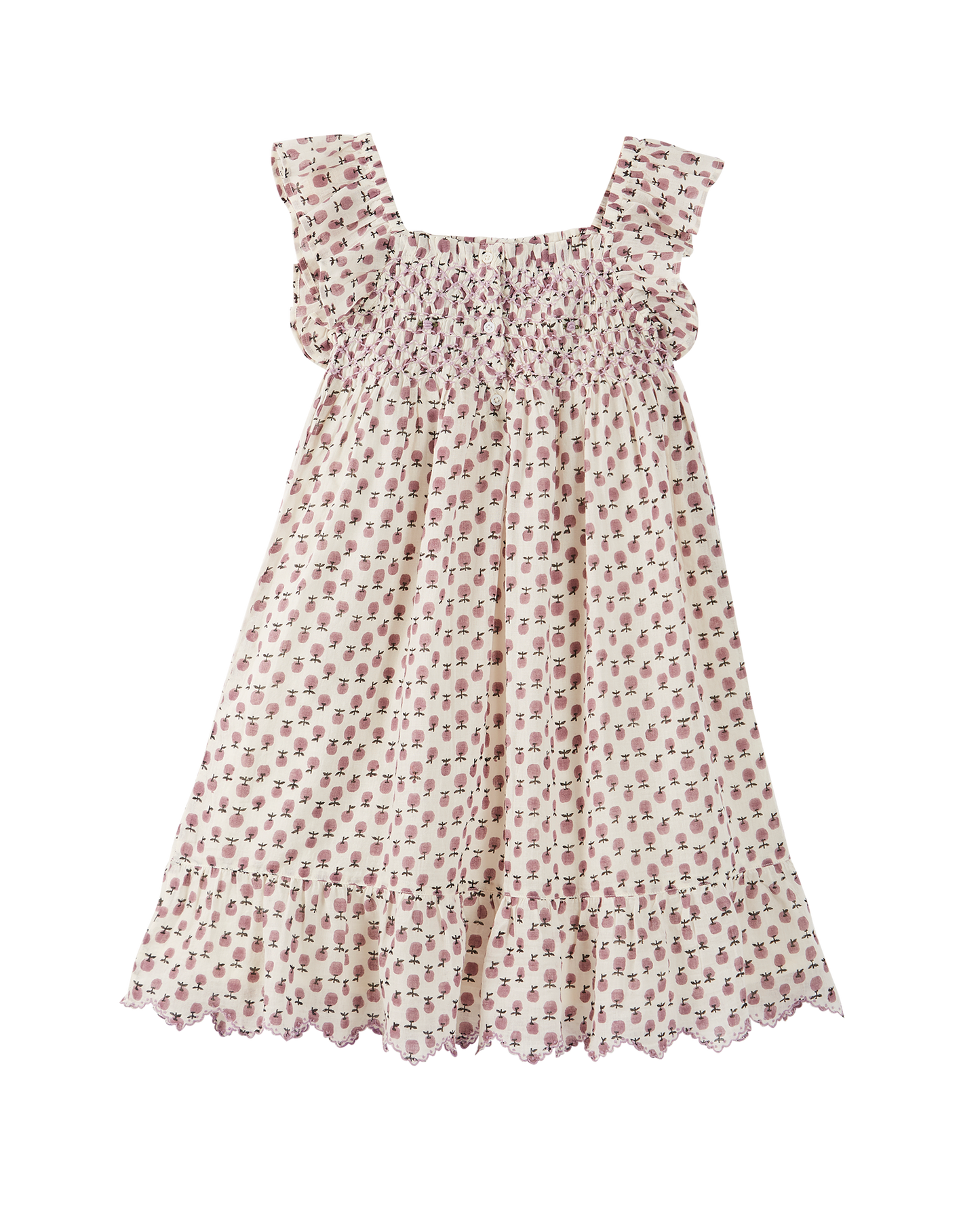 Robe coton écru granny violet