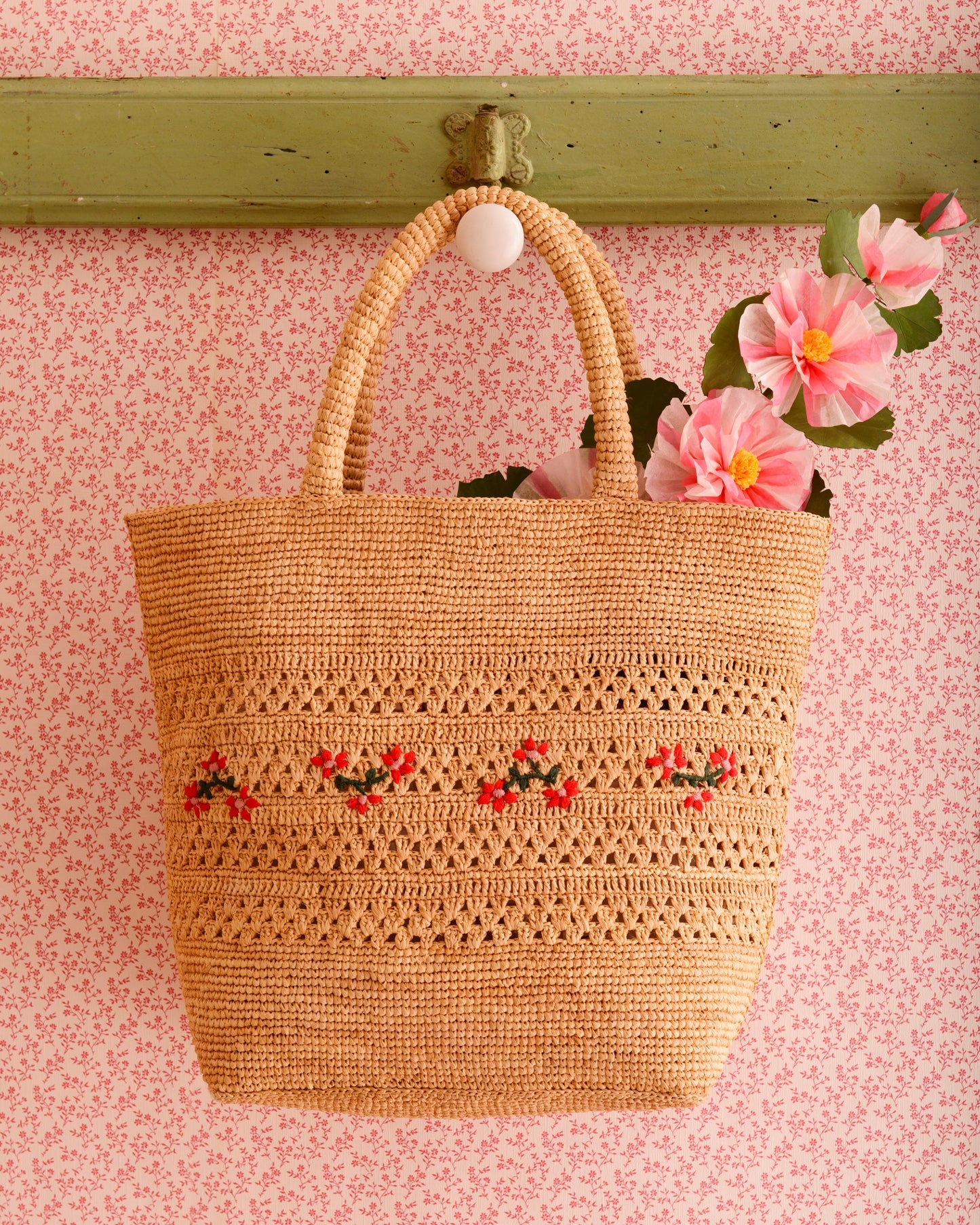 Cabas raphia naturel
