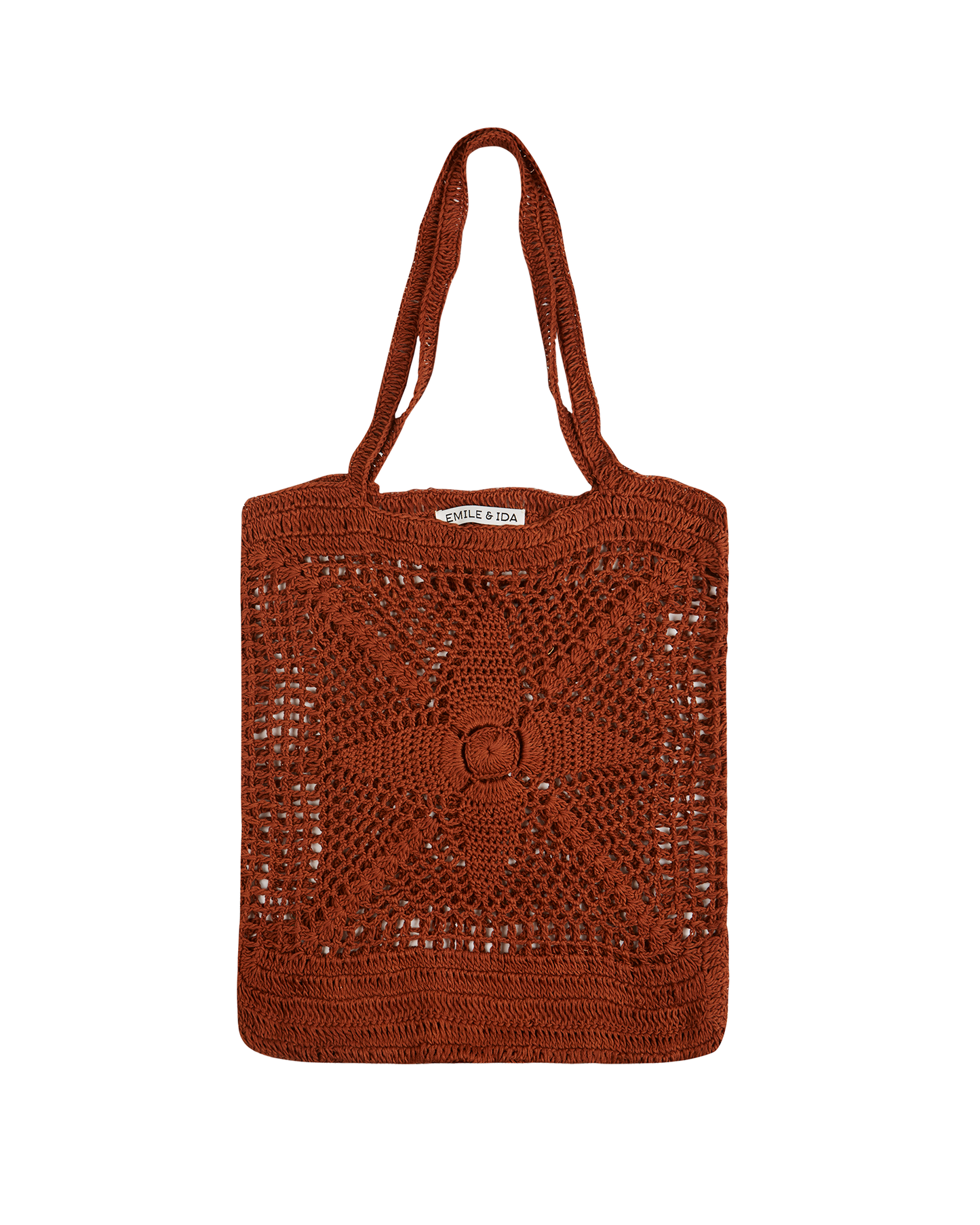 Sac filet en coton brun