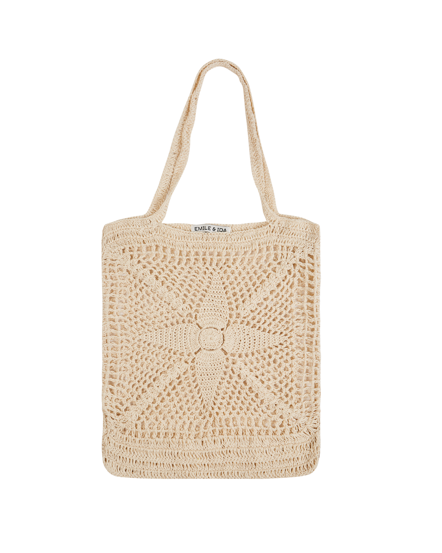 Sac filet en coton écru