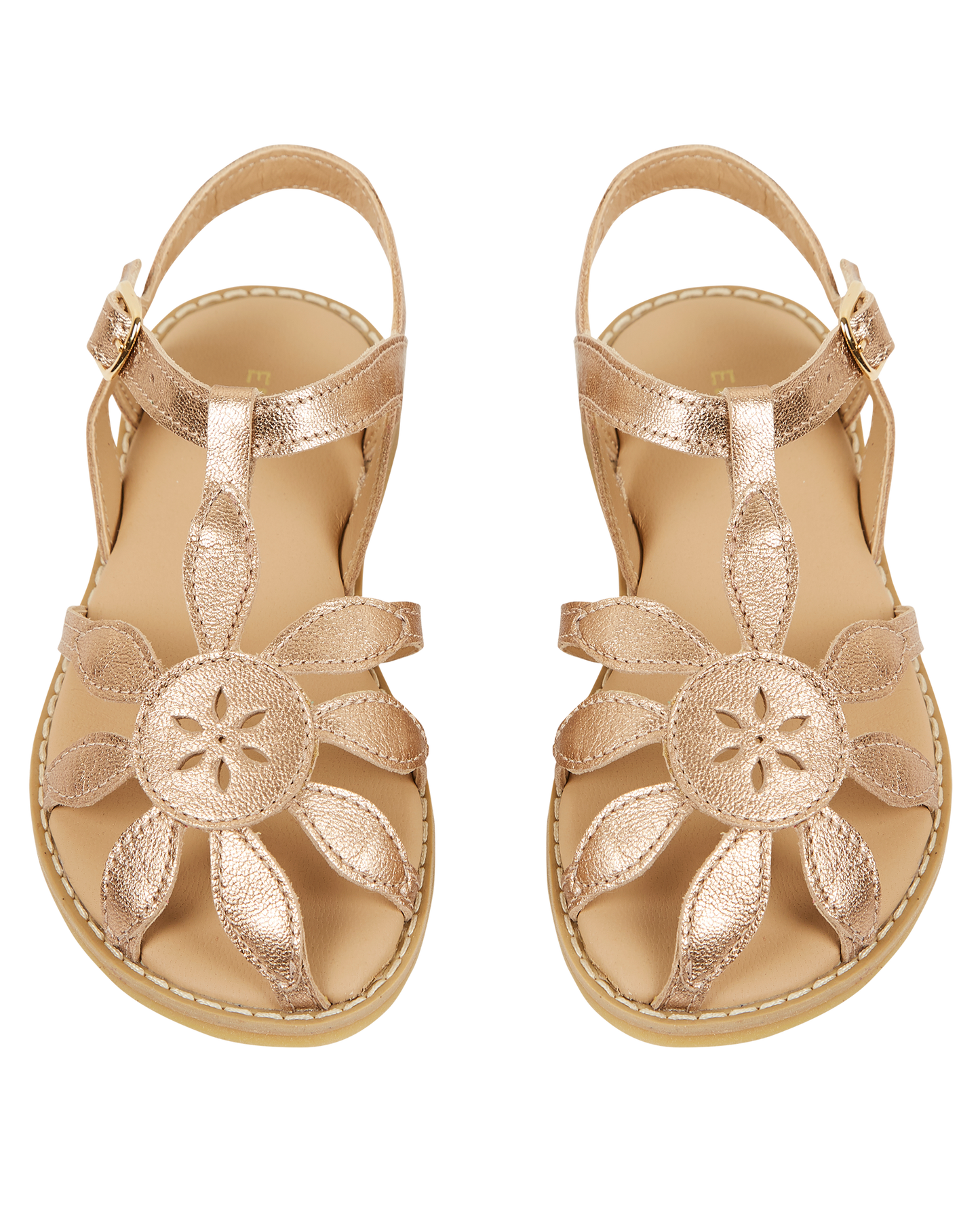 Sandales fleur or jaune