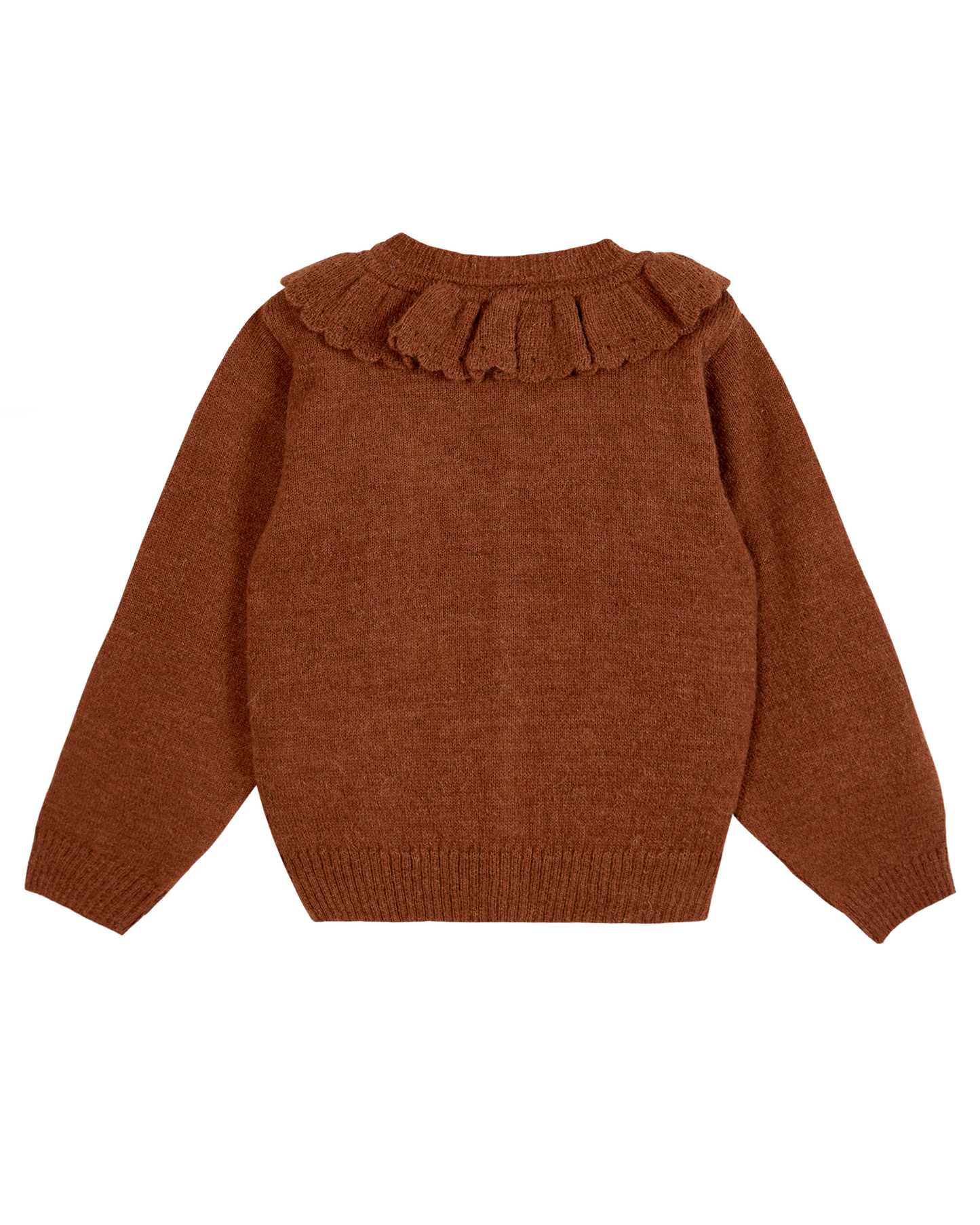 Cardigan volanté caramel
