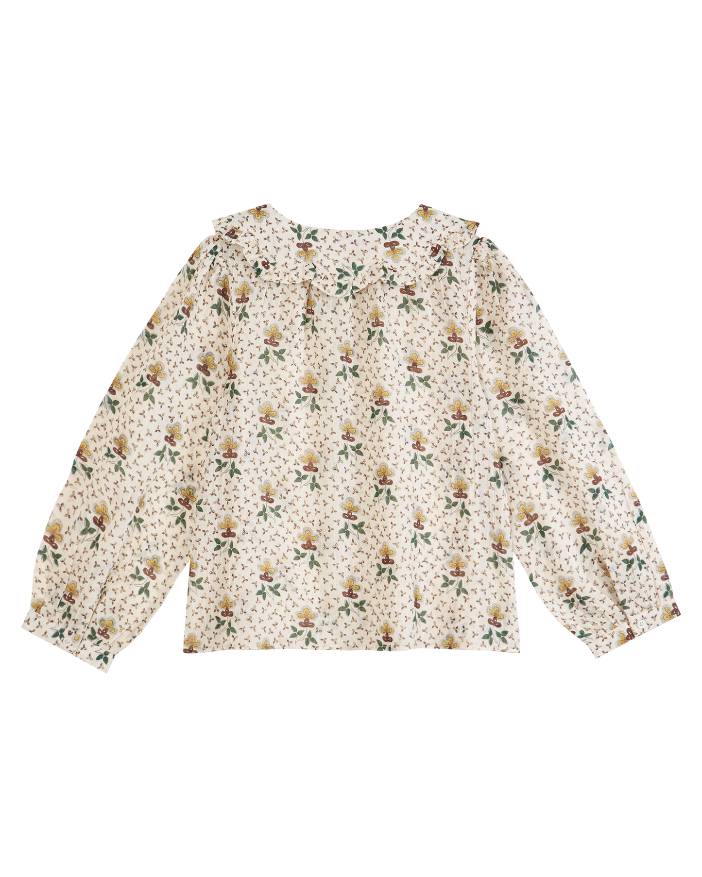 Blouse col festonné agate beige clair