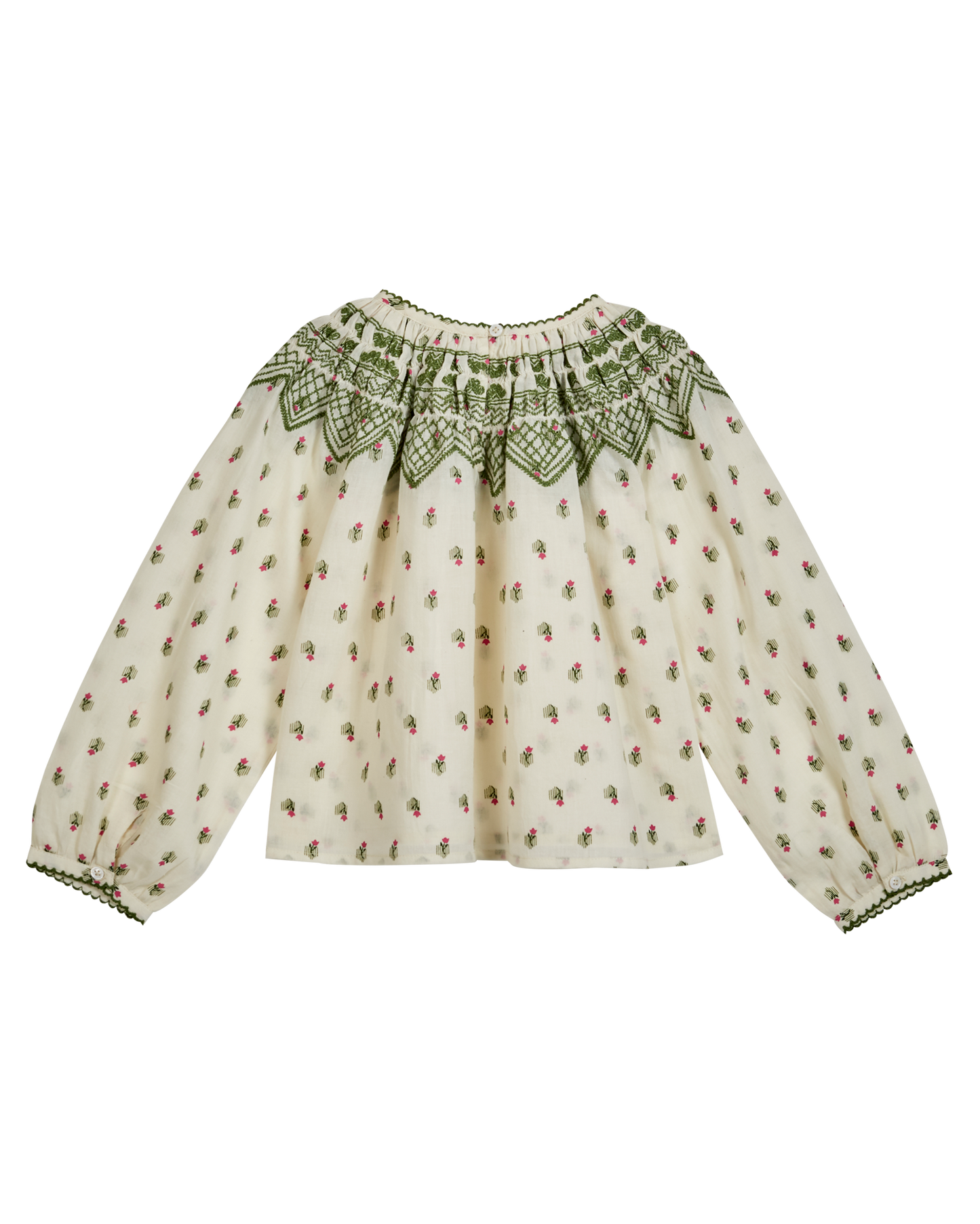 Blouse col brodé Lily écru