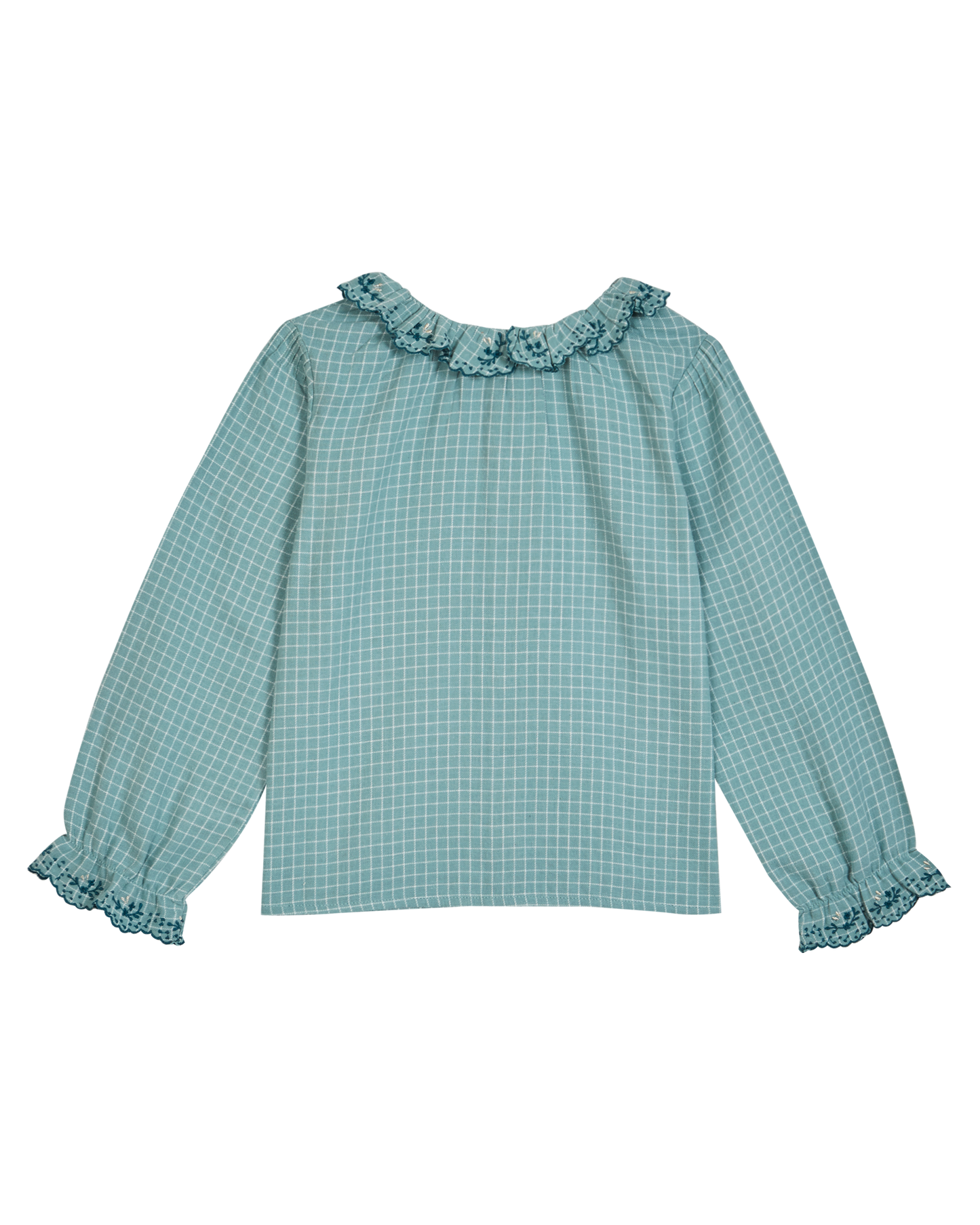 Blouse carreaux Félicie céladon