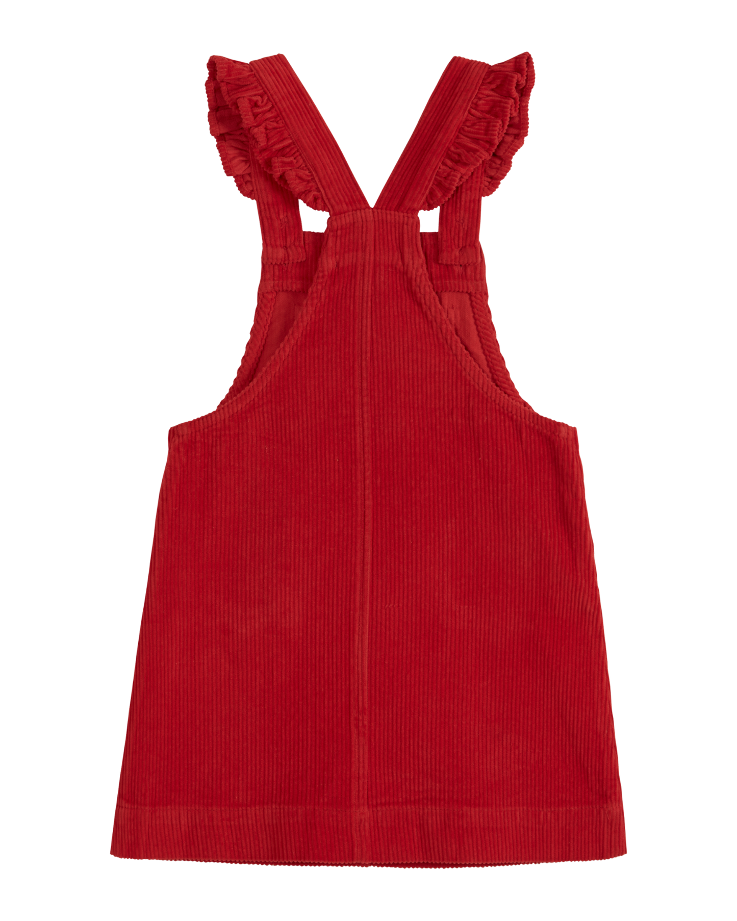Robe tablier fleurs velours rouge