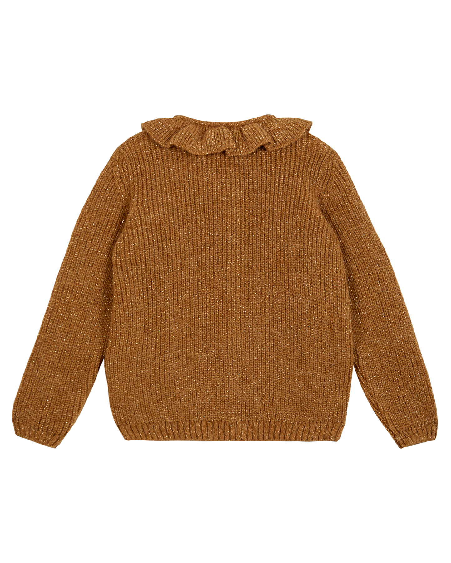 Cardigan collerette lurex marron