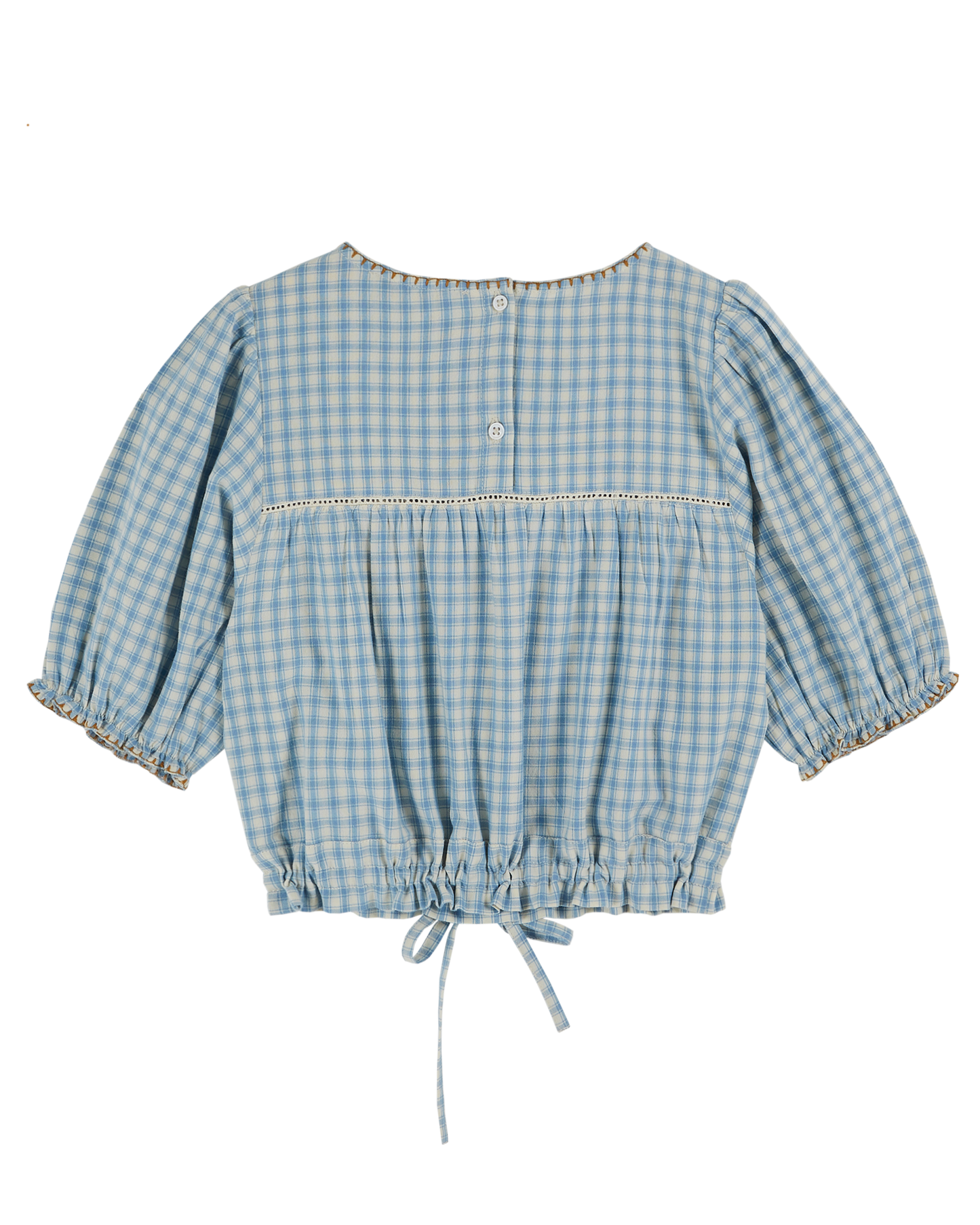 Blouse broderie carreaux faience