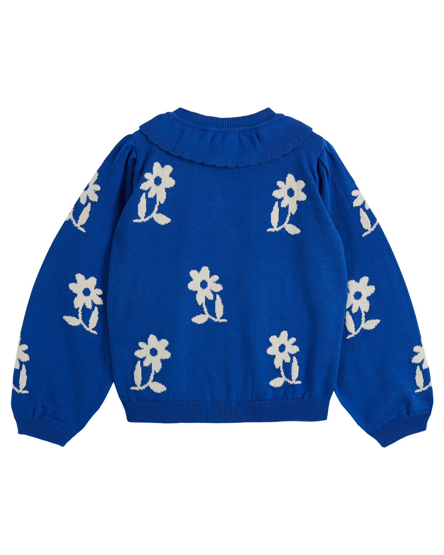 Cardigan fleurs coton bio fille saphir