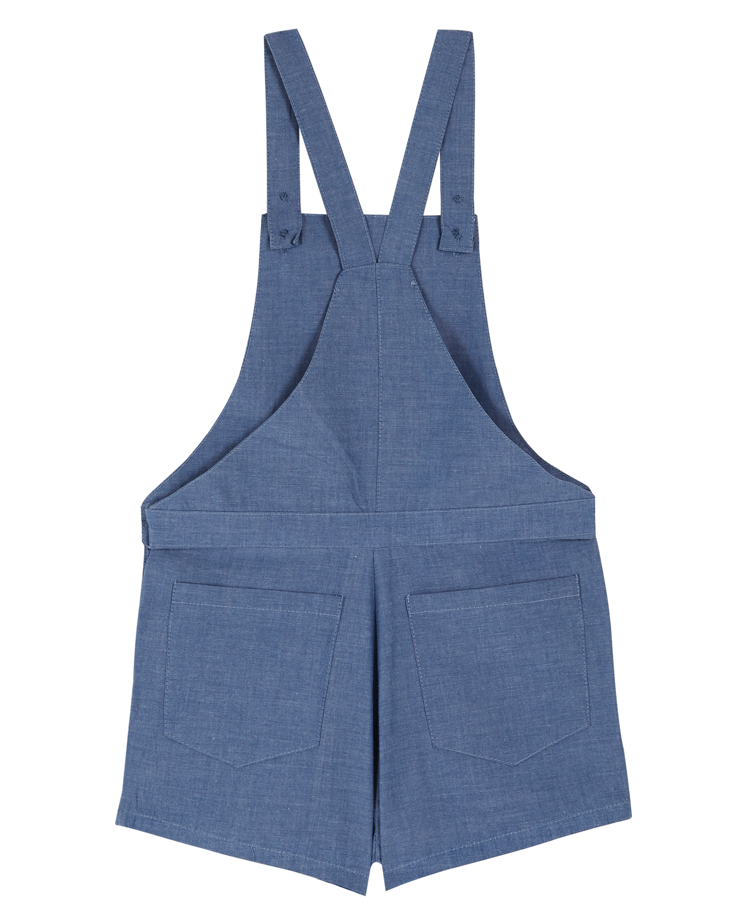 Salopette poche fleurs chambray