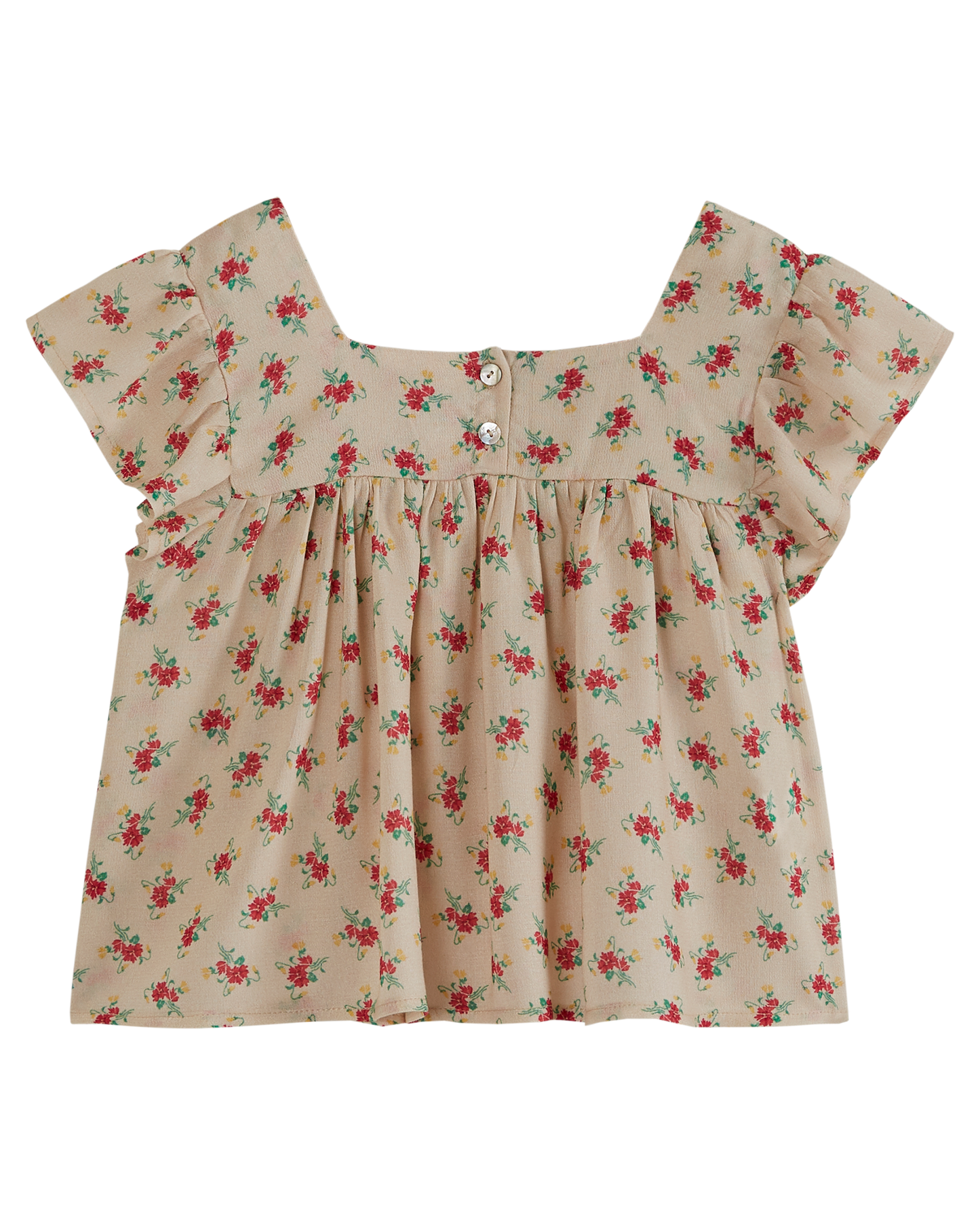 Blouse à fleurs beige