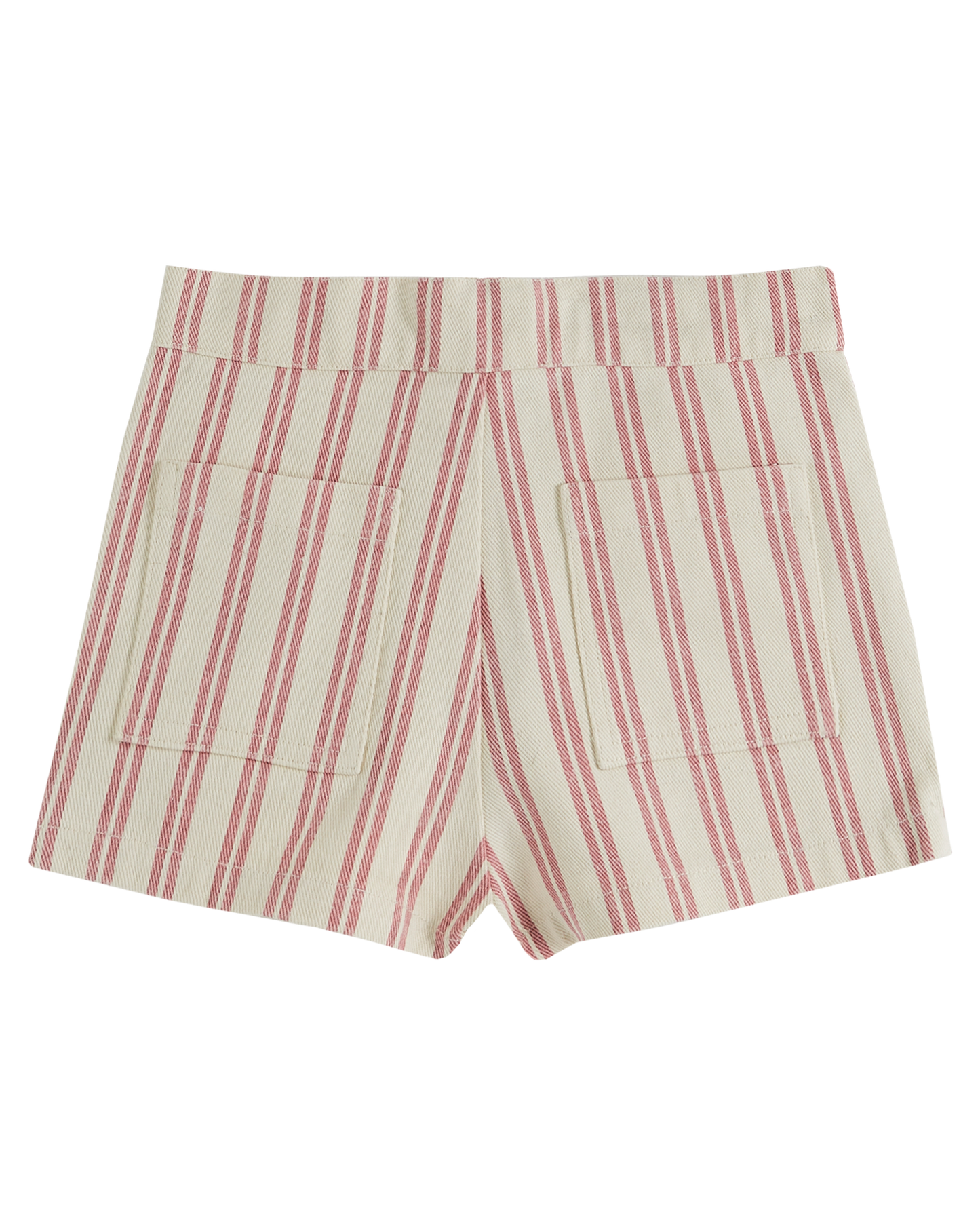 Short poches fleurs rayure rose