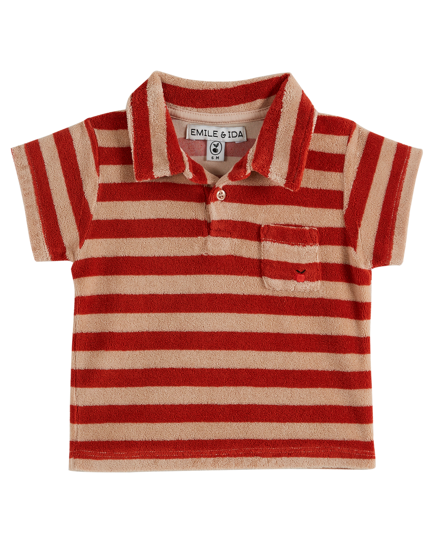 Polo éponge rayure rouge