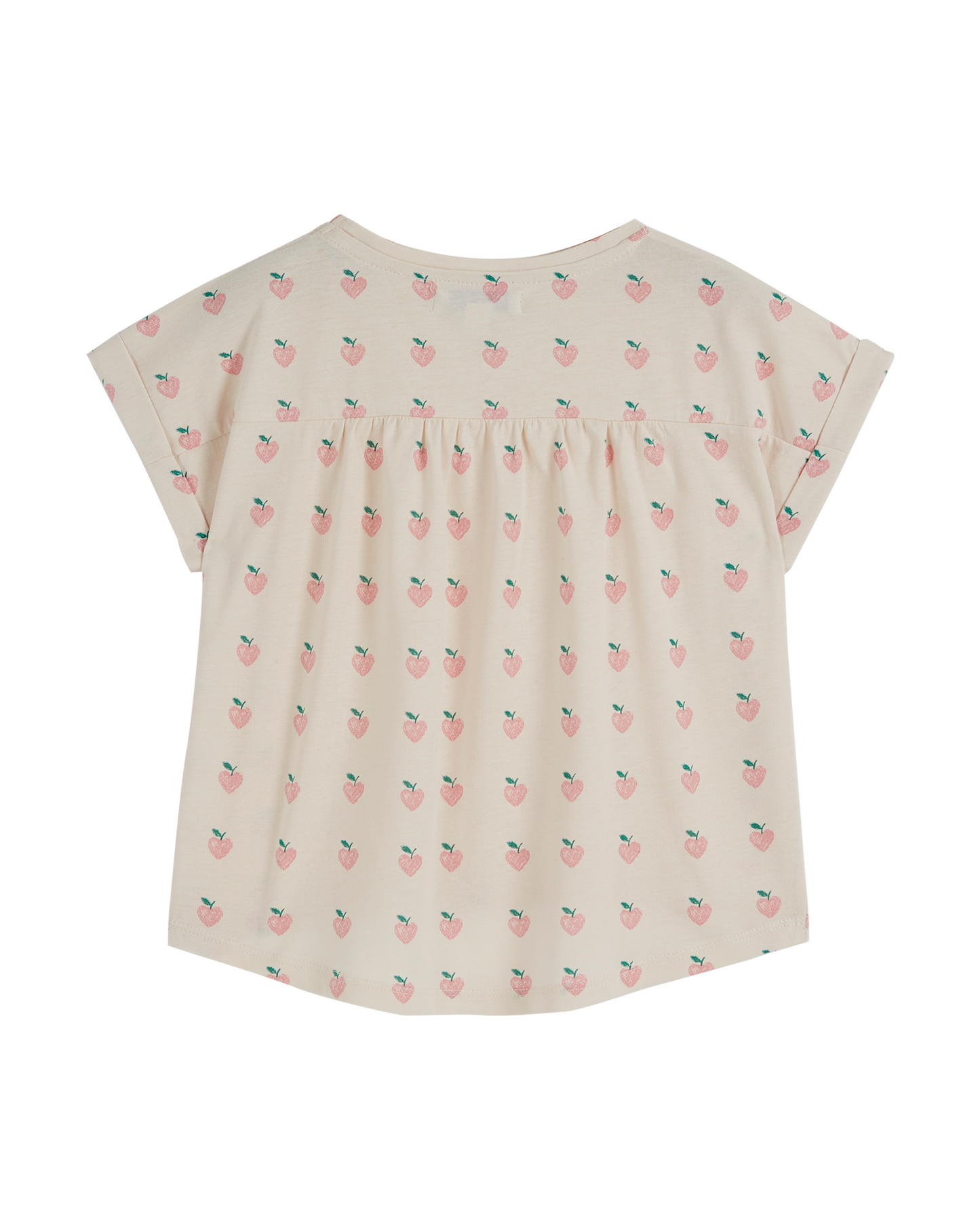 T-shirt coton bio grand coeur rose